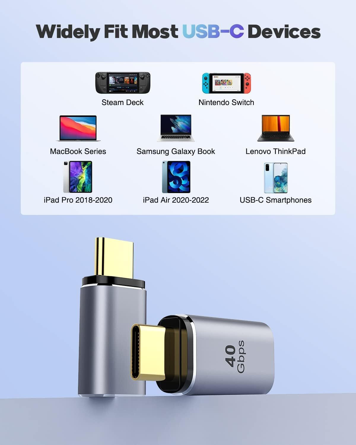 Image of Etzin USB C Magnetic Adapter Magnetic USB C Adapter 24 Pins with PD 100W Fast Charge USB 4 40Gbps USB Charger (8K 60Hz for Thunderbolt 3 /4, Pro /Air /ROG Ally /Steam)