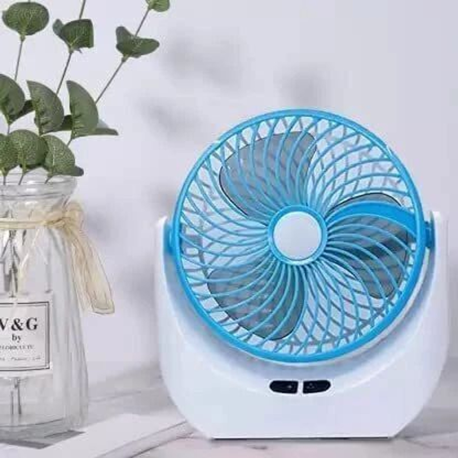 Image of JINKI Mini Cool Fan Portable Cooling Fan Mini Fan, 3 Speed Desk Table Fan for Home Office Bedroom Travel USB Fan, USB Air Cooler (White)