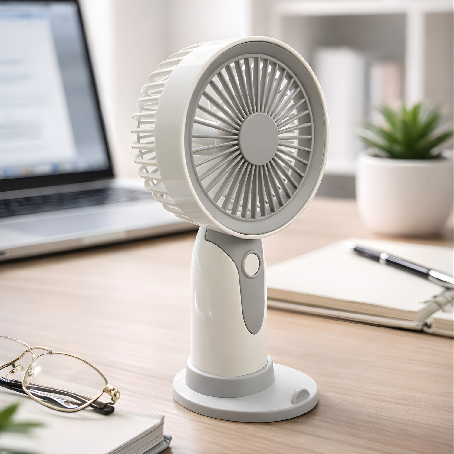 Image of Sument Fan Rechargeable with LED Light - Foldable Mini Fan, Small 3 Speed Modes | Travel, Makeup, Kitchen, Pankhaa USB Fan USB Fan (Mullticolor)