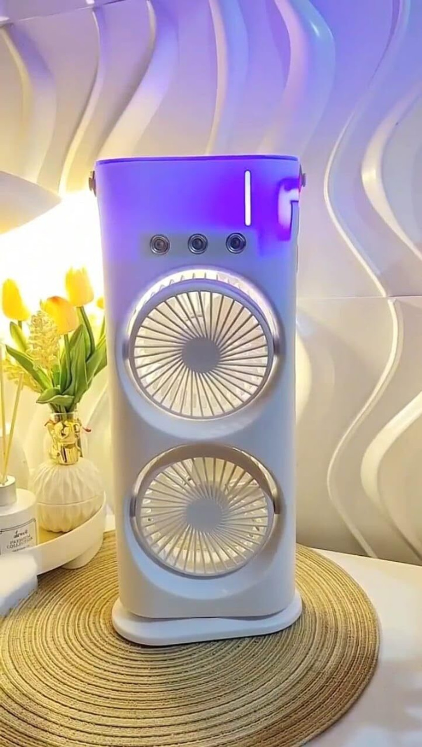 Image of SHREECOLLETION 4 L Room /Personal Air Cooler (White, Portable Air Cooler Fan Mini USB Cooling Fan with LED Light Desktop)