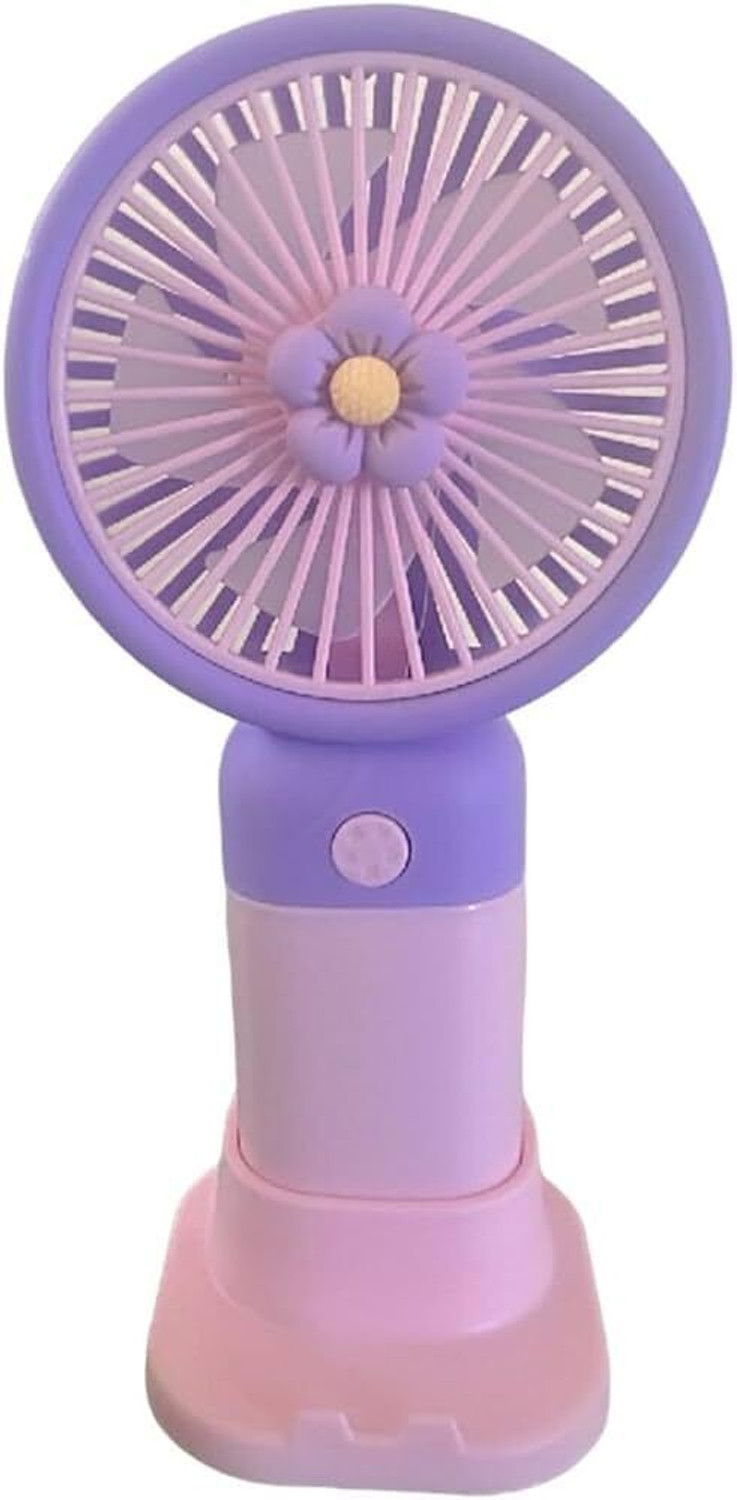 Image of Sument Fan Rechargeable with LED Light - Foldable Mini Fan, Small 3 Speed Modes | Travel, Makeup, Kitchen, Pankhaa USB Fan USB Fan (Mullticolor)