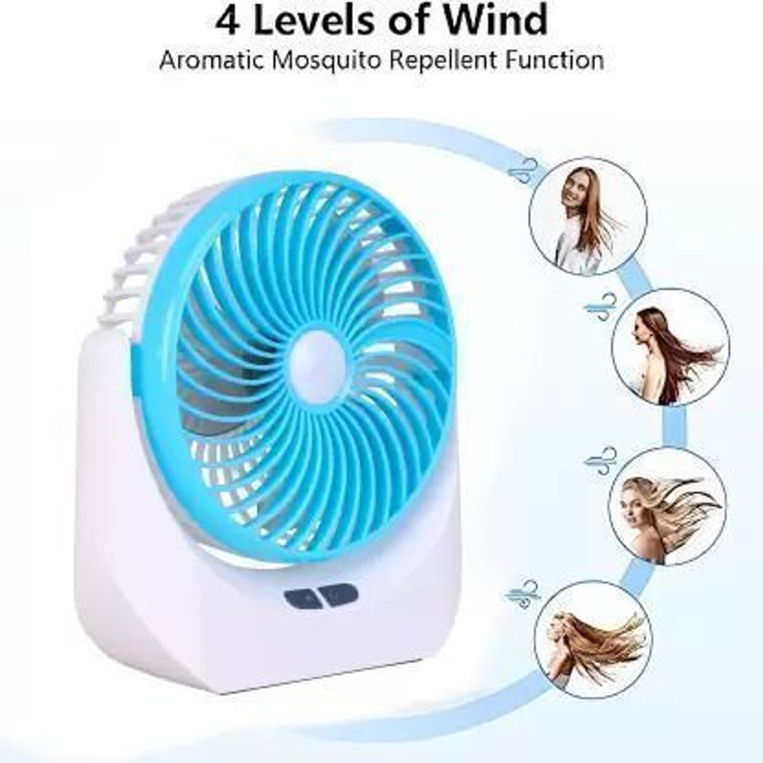 Image of Radhe High Speed Rechargeable Table Fan with LED Light For Office Desk, Home 318 Ultra High Speed 1400 mm Table Fan (5 Star | Multicolor | Pack of 1)