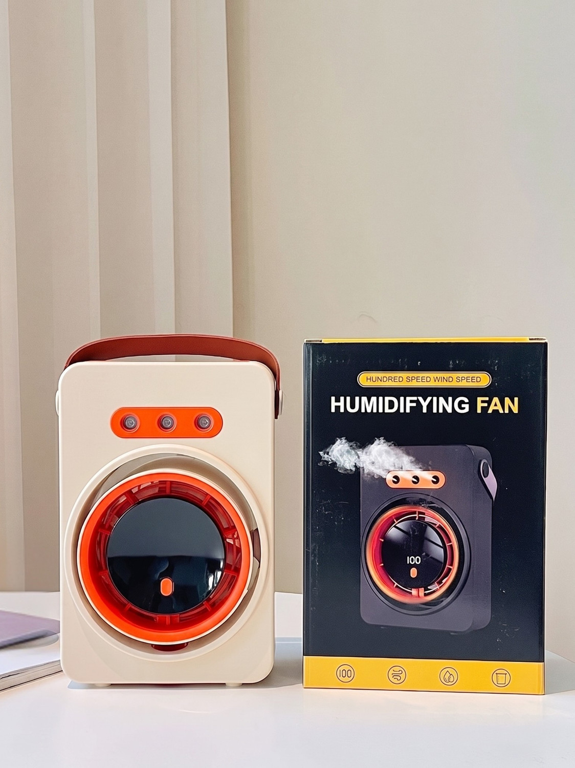 Image of Kubra Smart Rechargeable USB Fan with LED Display | 3-in-1 Portable Desktop Air Cooler KB-F15 USB Air Cooler (Black)