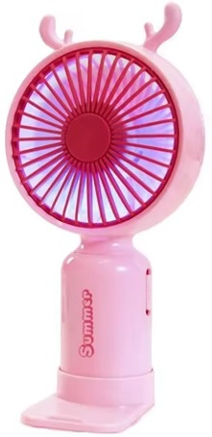 Image of One94Store multi Premium Mini Fan, 3-Speed Mode, USB Charging Fan, Hand Fan, 1800mAh Battery, Silent High Airflow USB Fan (Pink)