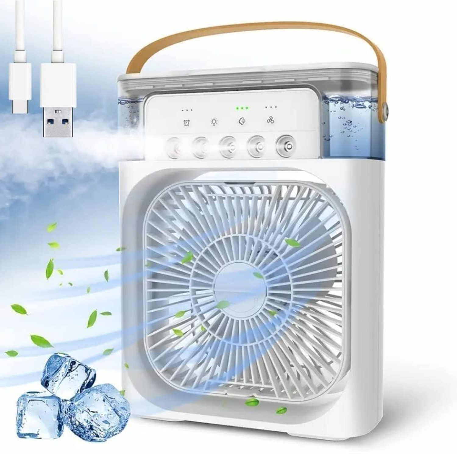 Image of AMPLIN for Home Office -Artic Cooler 3 In 1 Conditioner Humidifier Purifier Mini Cooler cooler for room cooling mini cooler ac portable air cooler portable air USB Air Cooler (White)
