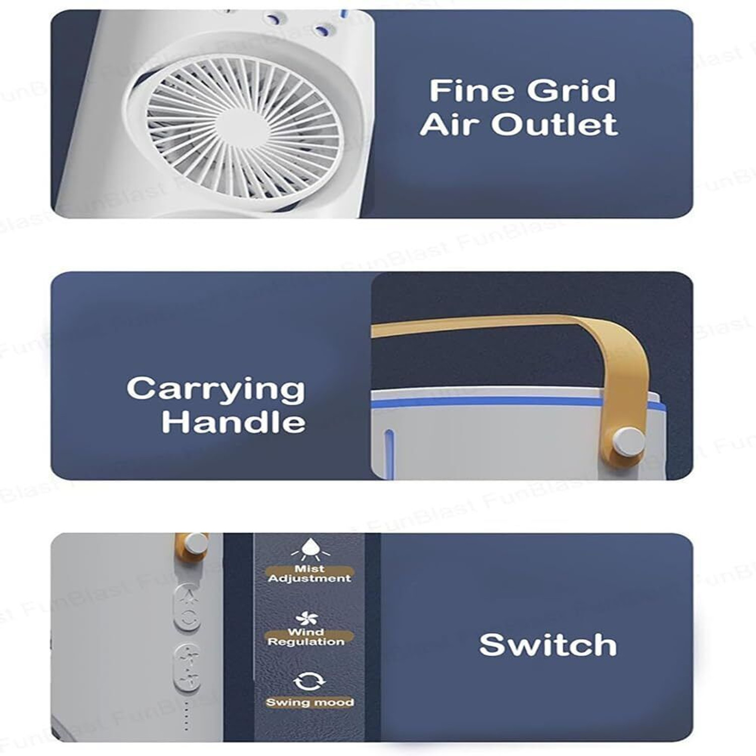 Image of Navalkishori Double Ended Spray Fan Desk Fan with Mist Office and home zx18 Double Ended Spray Fan Desk Fan with Mist Office and home DC16 USB Air Cooler (Multicolor)