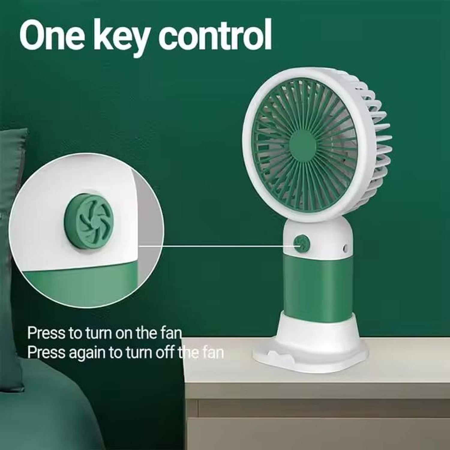 Image of DIYALUX Handheld USB Rechargeable Fan MiniFan-USB01 USB Fan (Green)