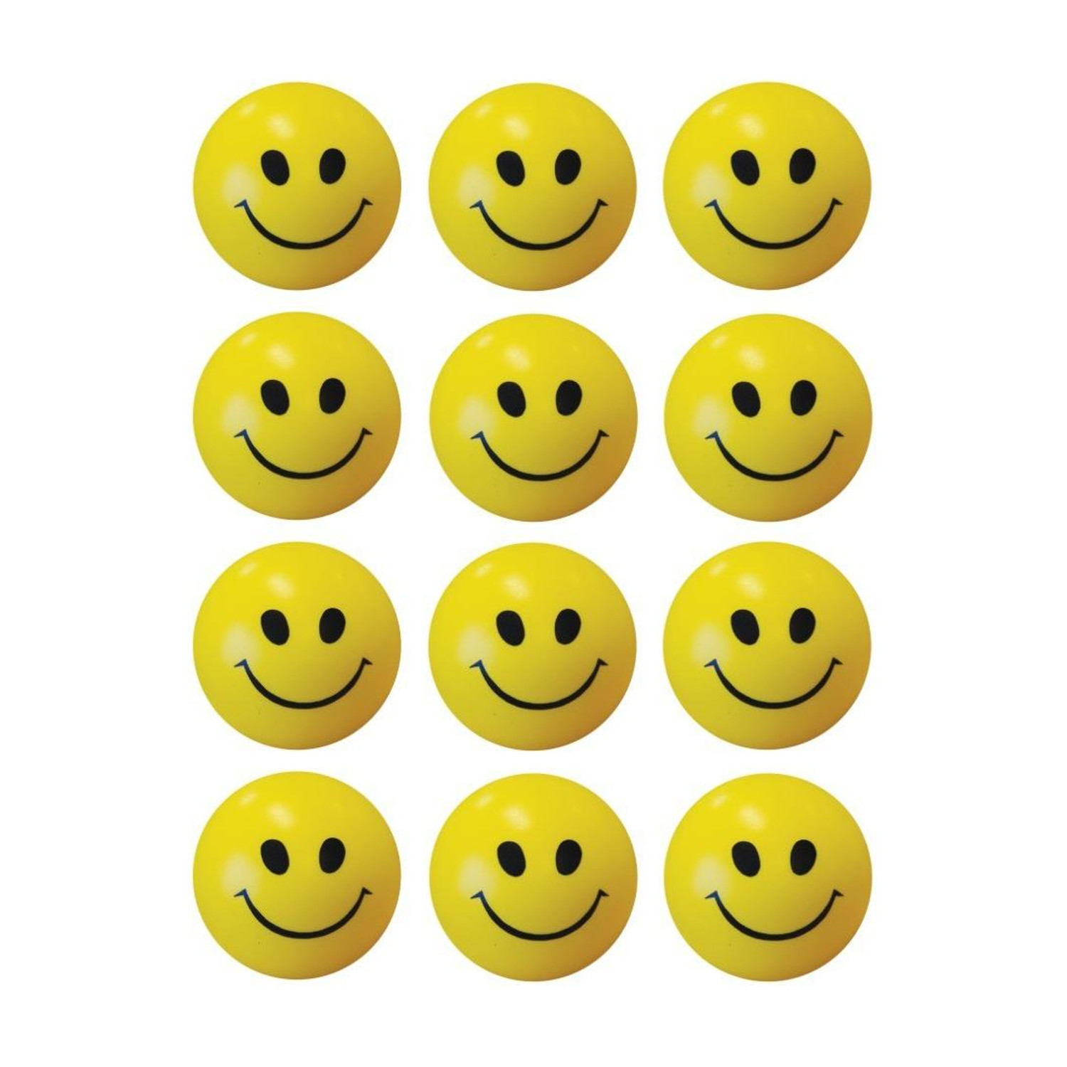 Bgroovy Smiley Face Stress Ball Set of 12 (3 inch, Yellow) - Image 1