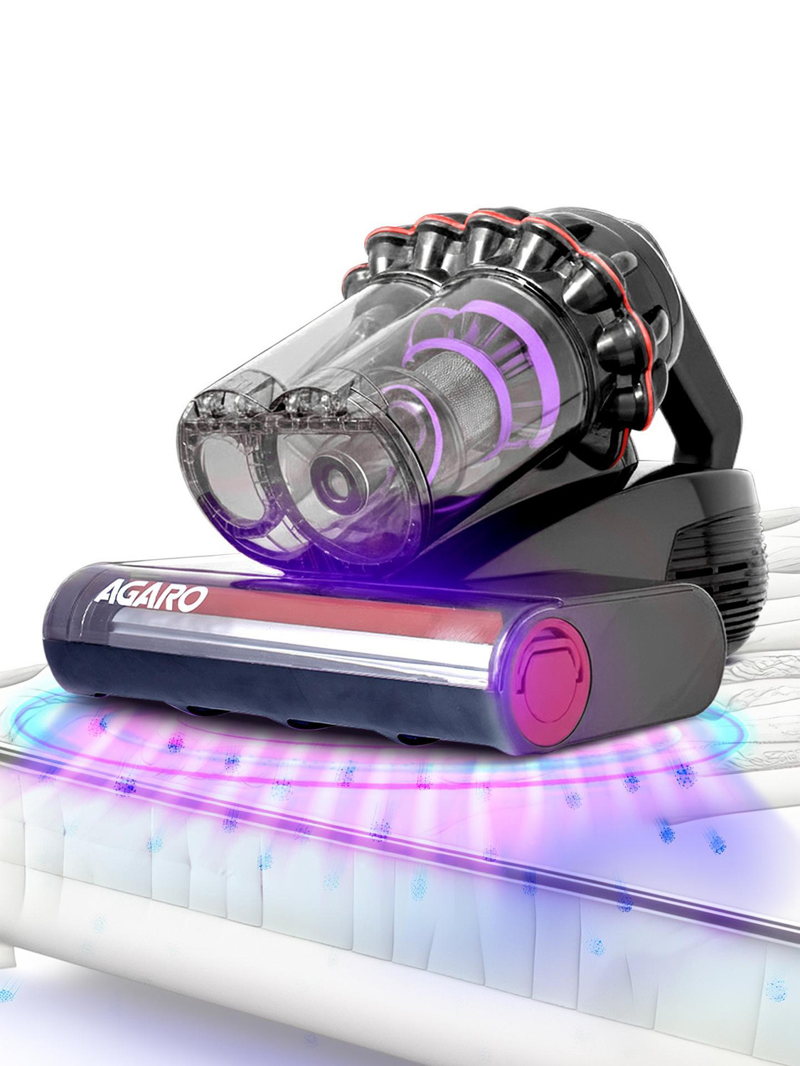 AGARO Royal Mattress Vacuum Cleaner, 12kPa Suction Power & UV Light Sterilization Hand-held Vacuum Cleaner