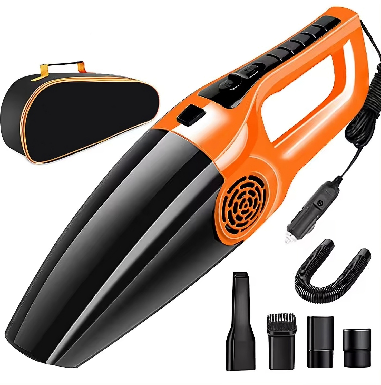 Image of BETZILA Portable Handheld 12V High Power 120W Auto Vacuum Cleaner Wet Dry Dual-Use Super Suction With Hepa Filter Car Vacuum Cleaner (Orange)