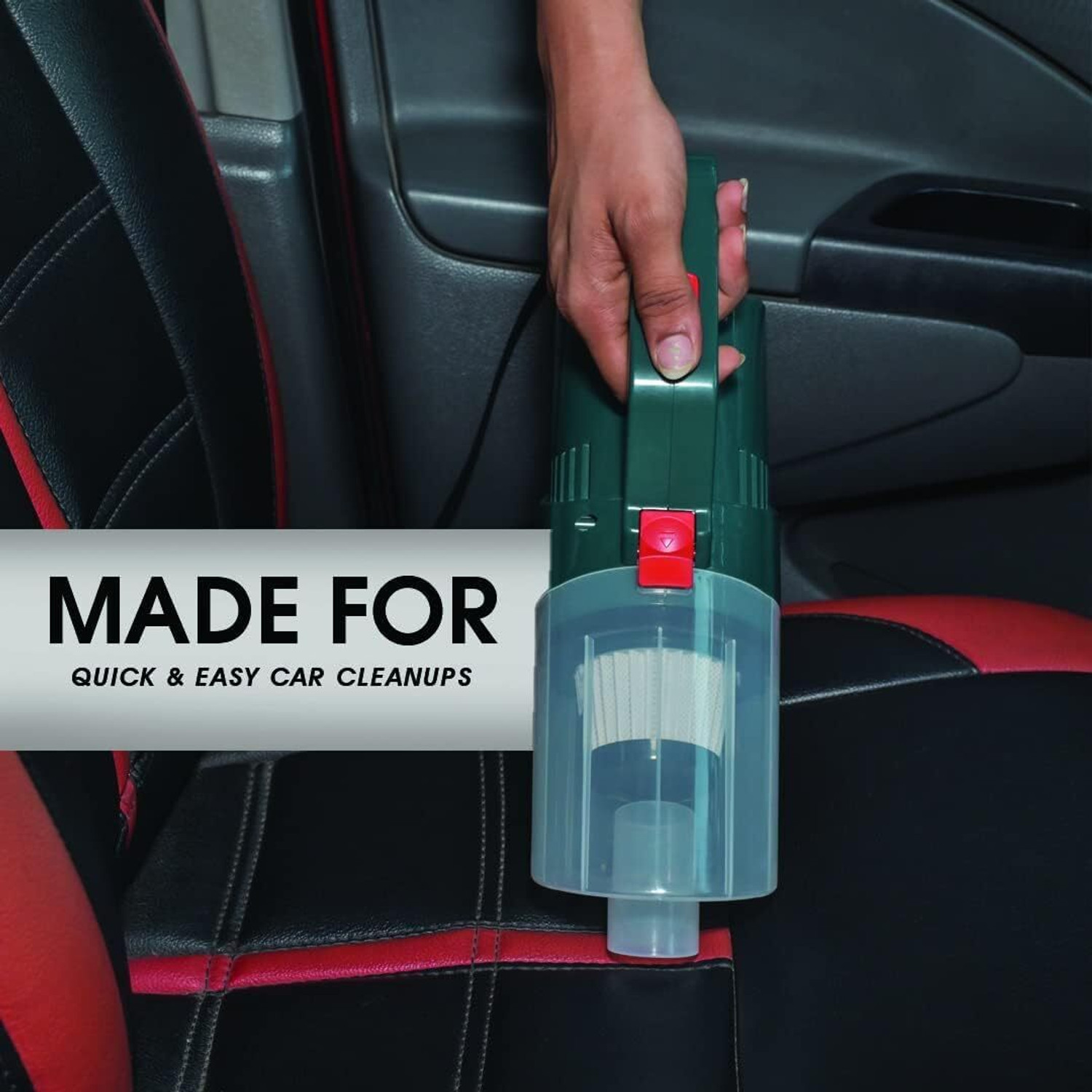 Image of DEESSE 12V 5.5KPA High Power Wet & Dry Portable Handheld Car Vacuum Cleaner Car Vacuum Cleaner (Green-LL8)