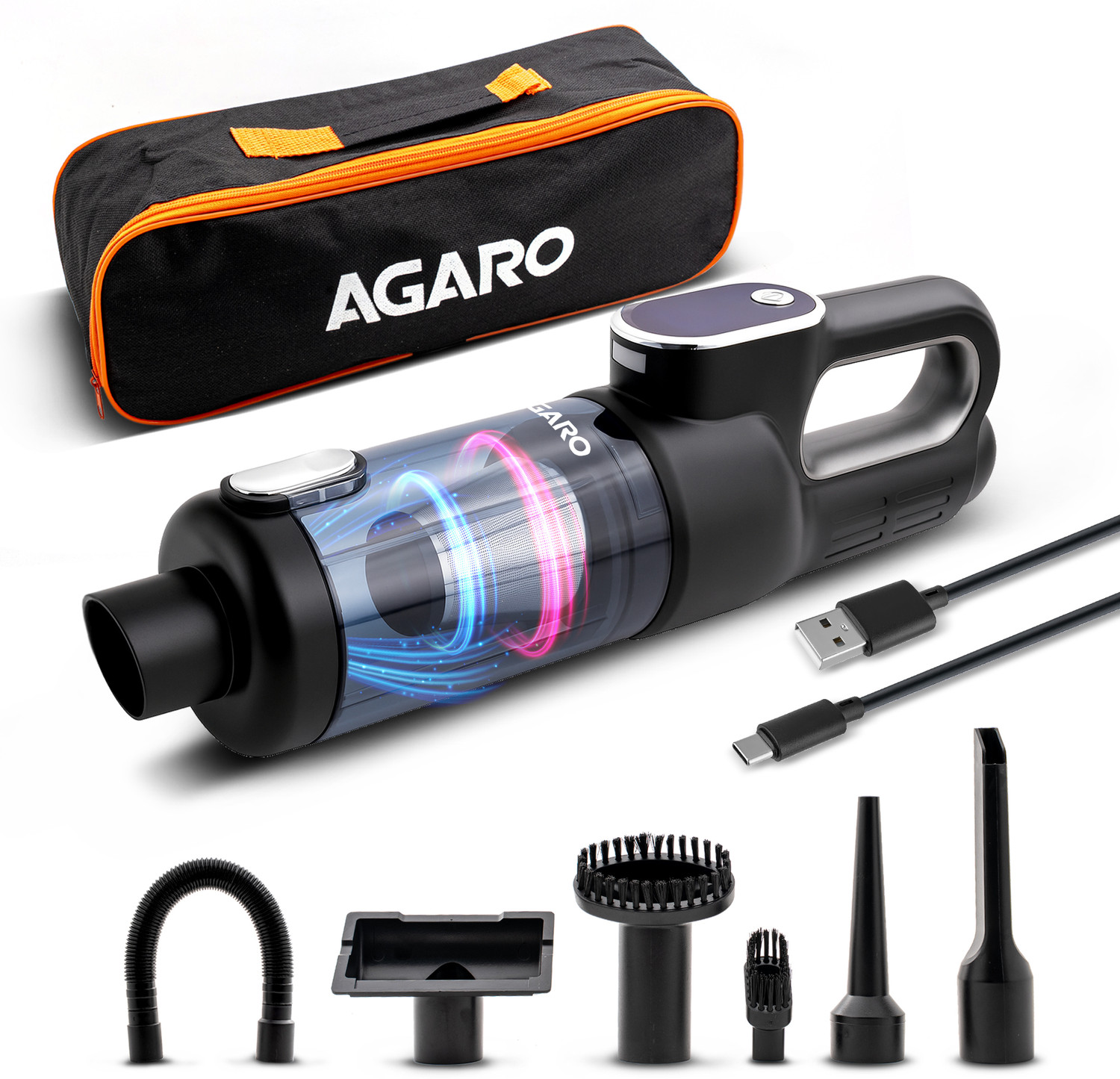 Image of SUPERSTUD car vacuum cleaner and blower with 6 attachments, mini vacuum, car accessories Car Vacuum Cleaner (Green)