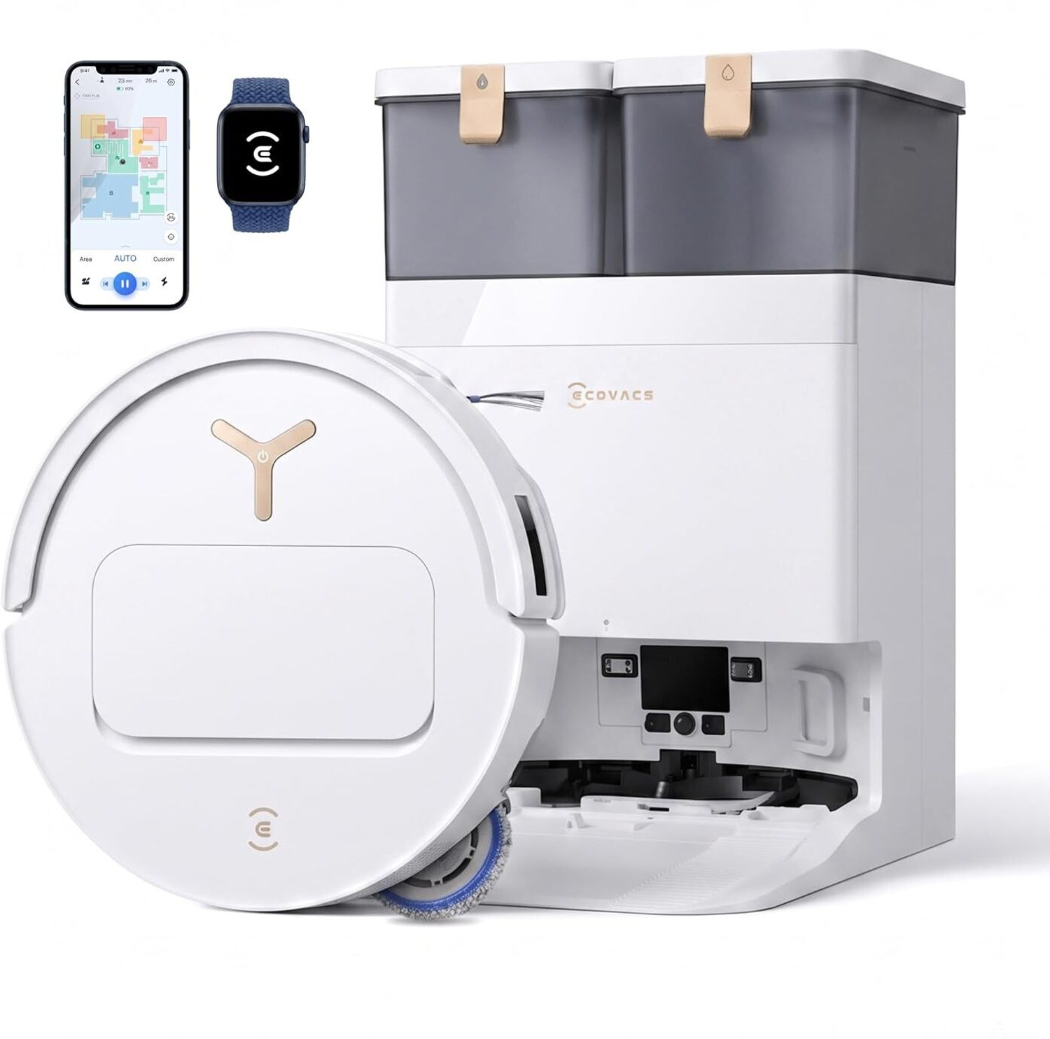 ECOVACS DEEBOT T50S PRO Omni Robot Vacuum Robotic Floor Cleaner with 2 in 1 Mopping and Vacuum, Anti-Bacterial Cleaning, Reusable Dust Bag (WiFi Connectivity, Google Assistant and Alexa)