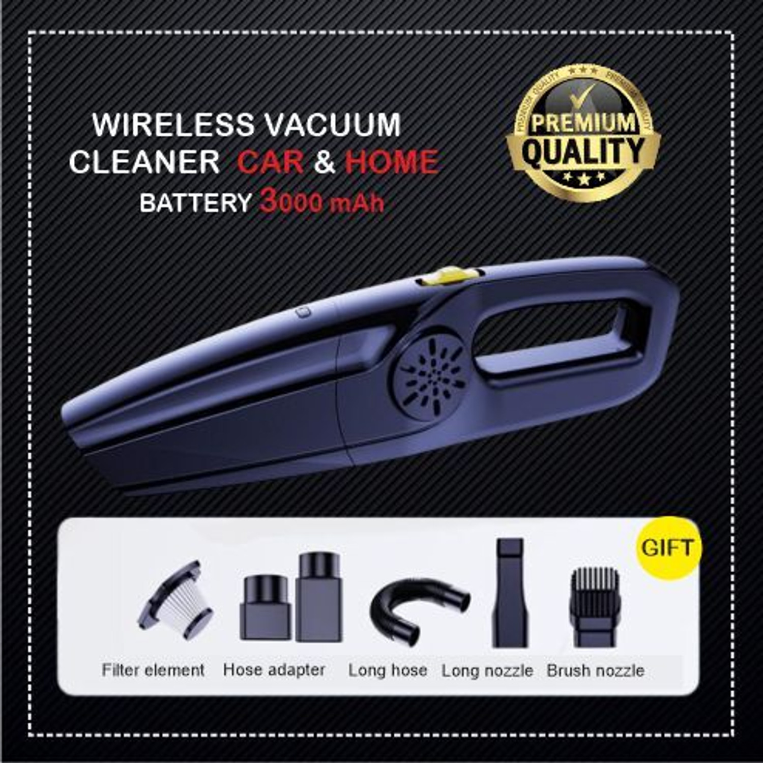 Image of ANJANI MA-503 Cordless Vacuum Cleaner with Swappable Battery, Reusable Dust Bag (Black)