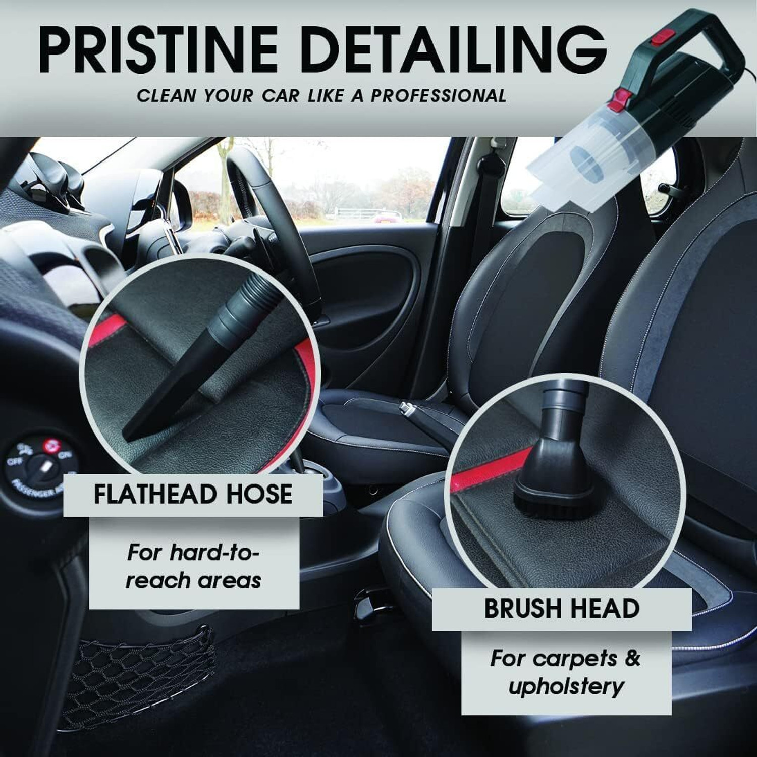 Image of DEESSE 12V 5.5KPA High Power Wet & Dry Portable Handheld Car Vacuum Cleaner Car Vacuum Cleaner (Green-LL8)