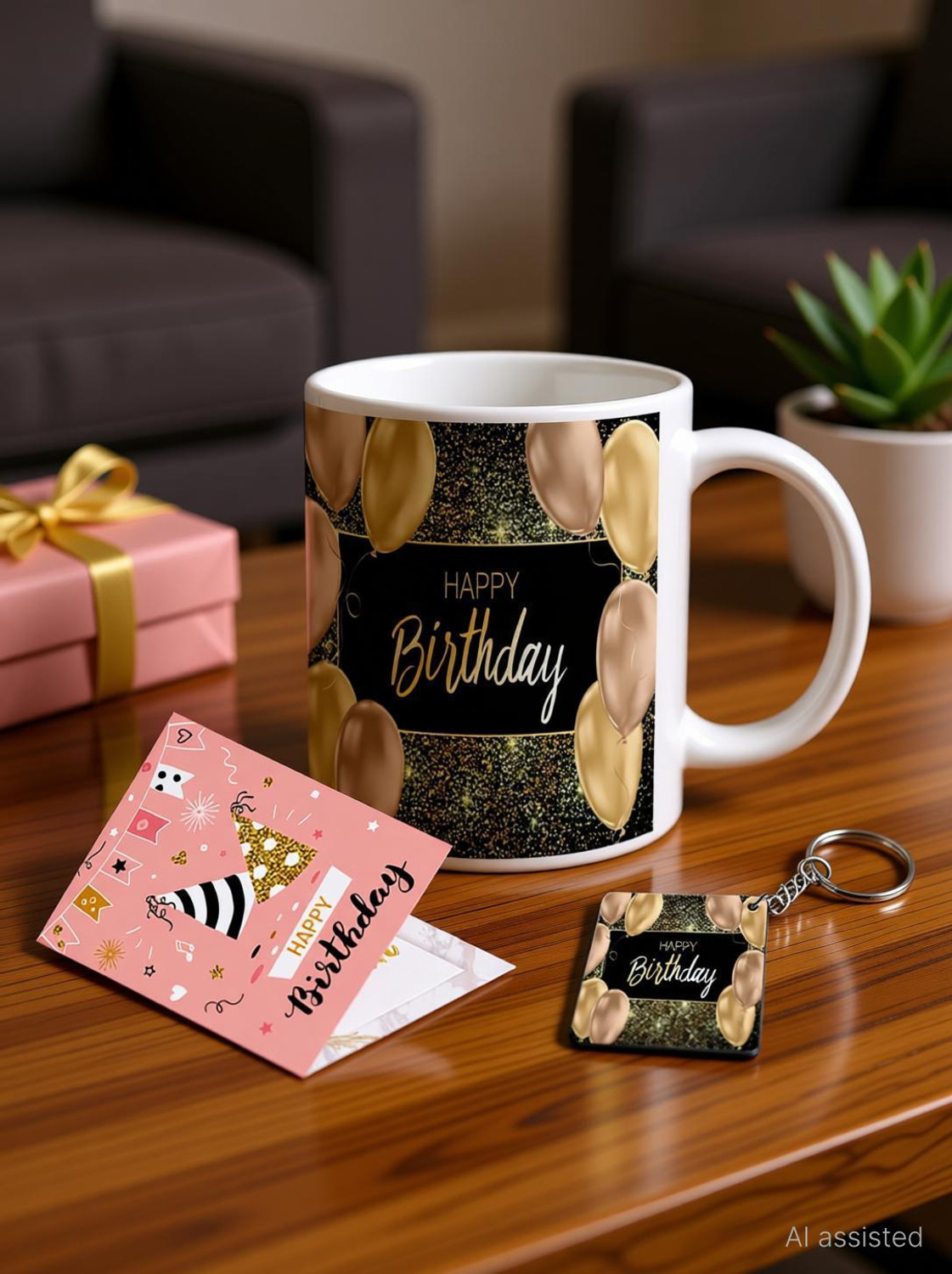 Image of GiftsOnn Mug, Keychain, Greeting Card Gift Set