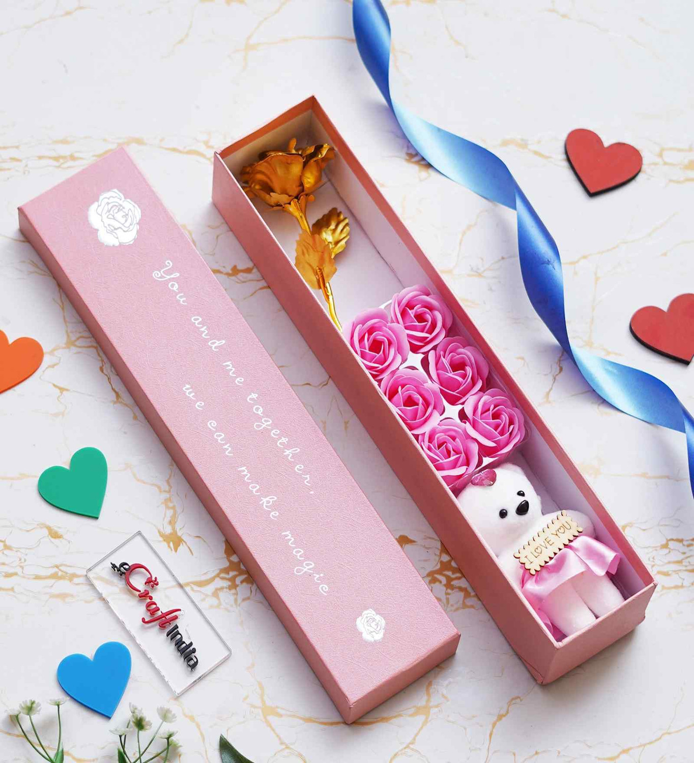 Image of Artisyn Soft Toy, Artificial Flower, Showpiece Gift Set