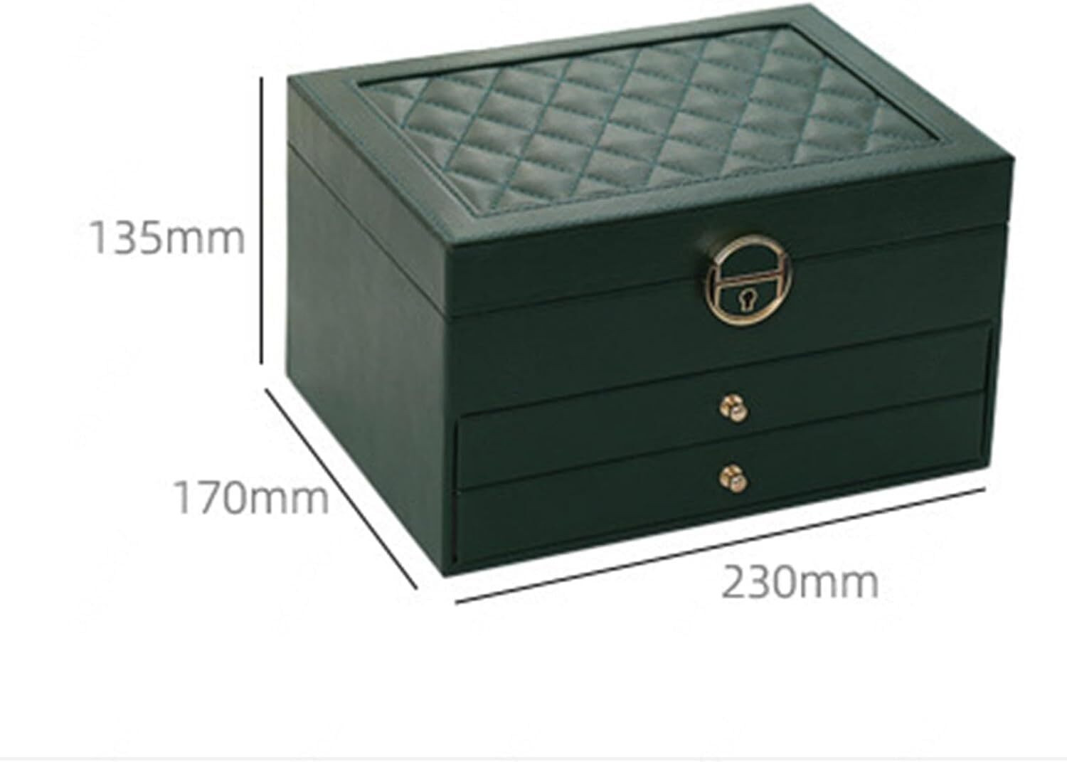 Image of SHRIM 3 Layer Jewellery Box Organizer JEWELERY Vanity Box (Green)