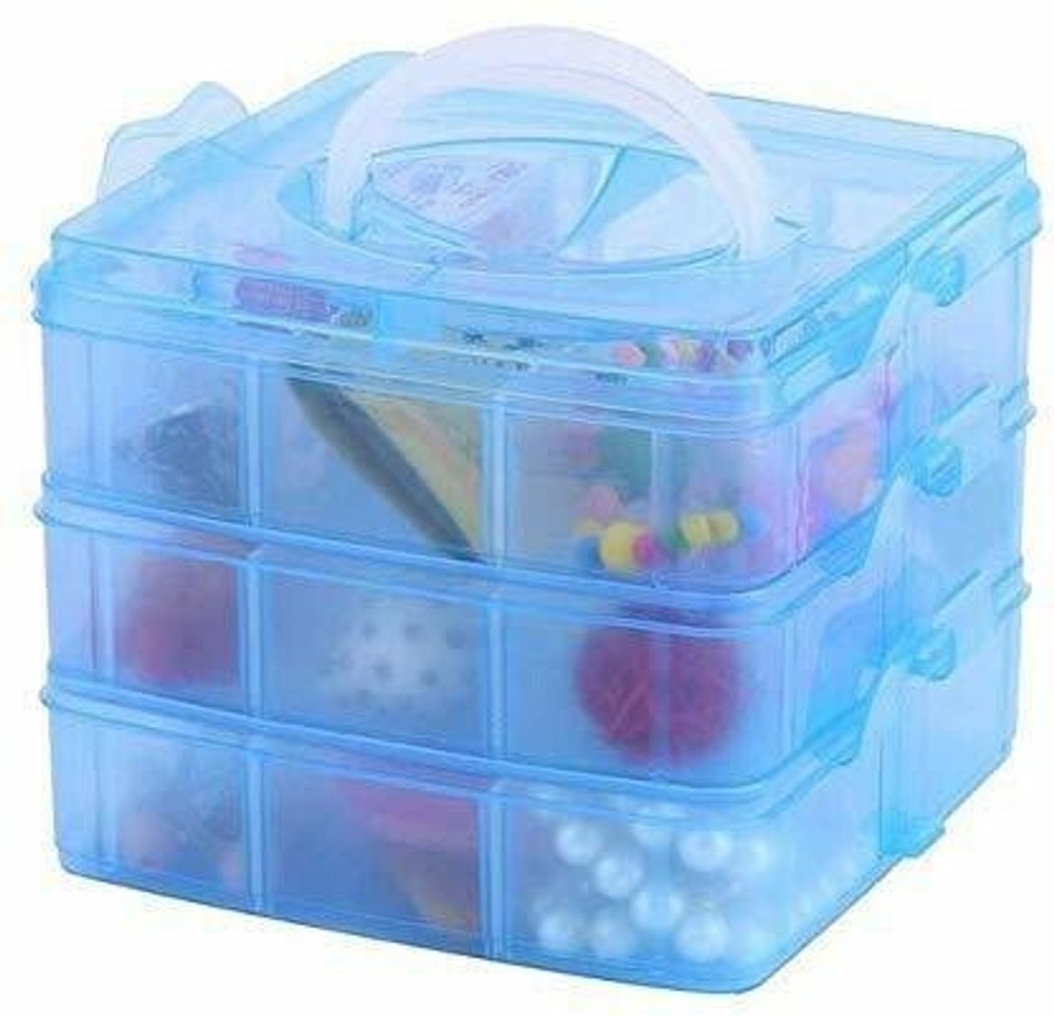 Image of JOYO Plastics Scottish 6 Pcs Container With 1 Basket Pack of 7 Pcs Storage Box (Blue)