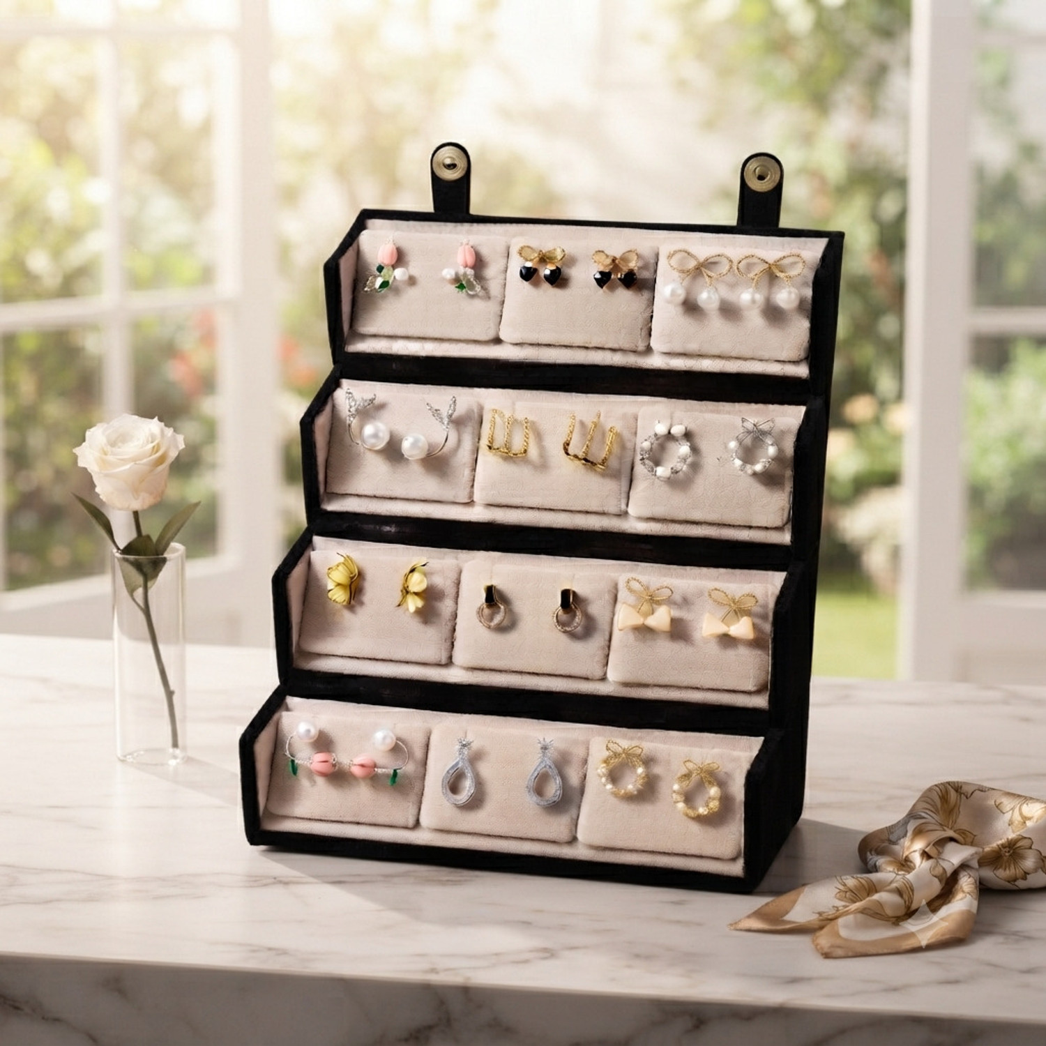 shraddhas fassion Earring Box Vanity Box (Black) - Image 1