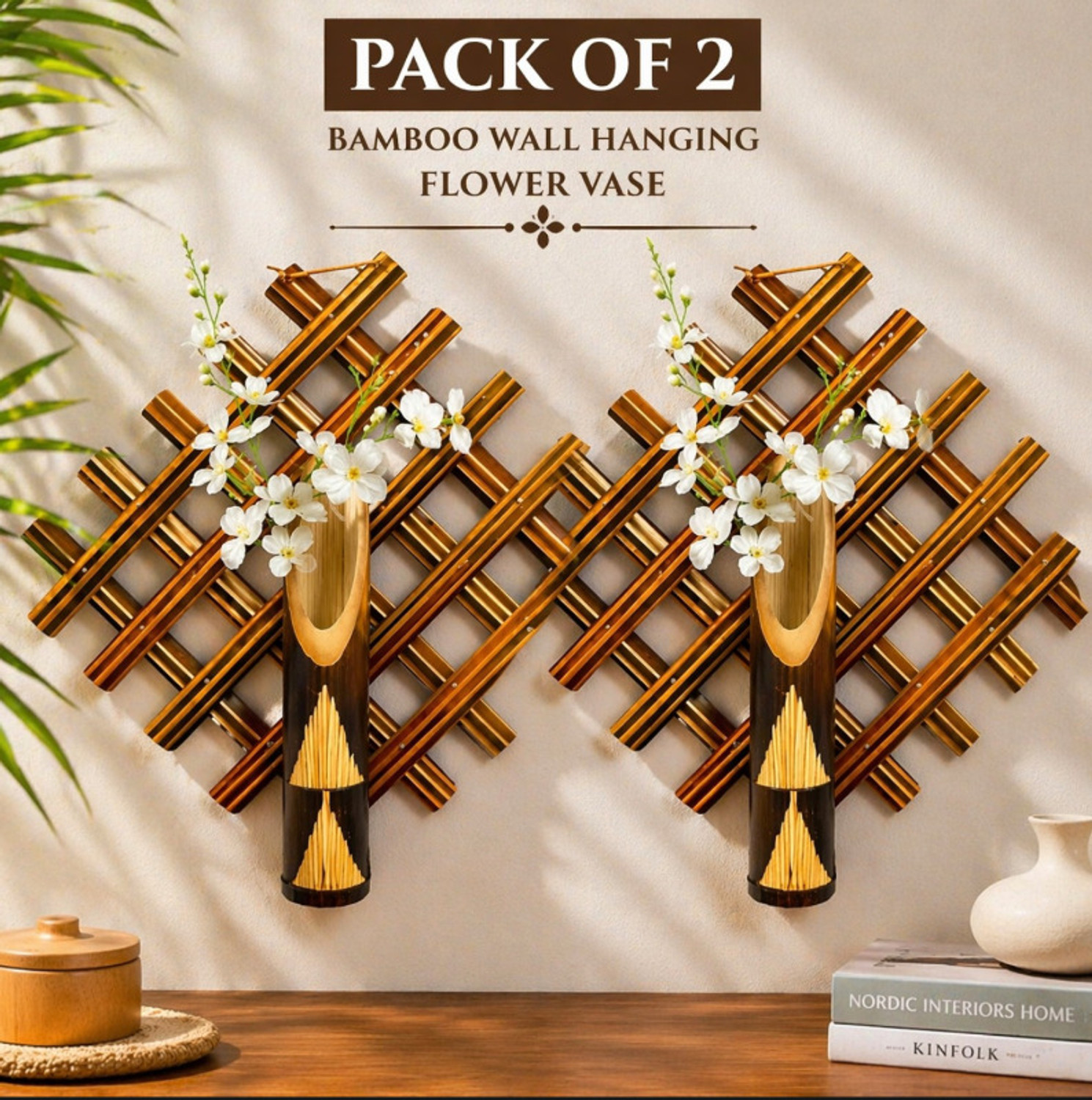 Abstore ABstore wall vase ( Pack of 2 ) Bamboo Vase Price in India - Buy Abstore...
