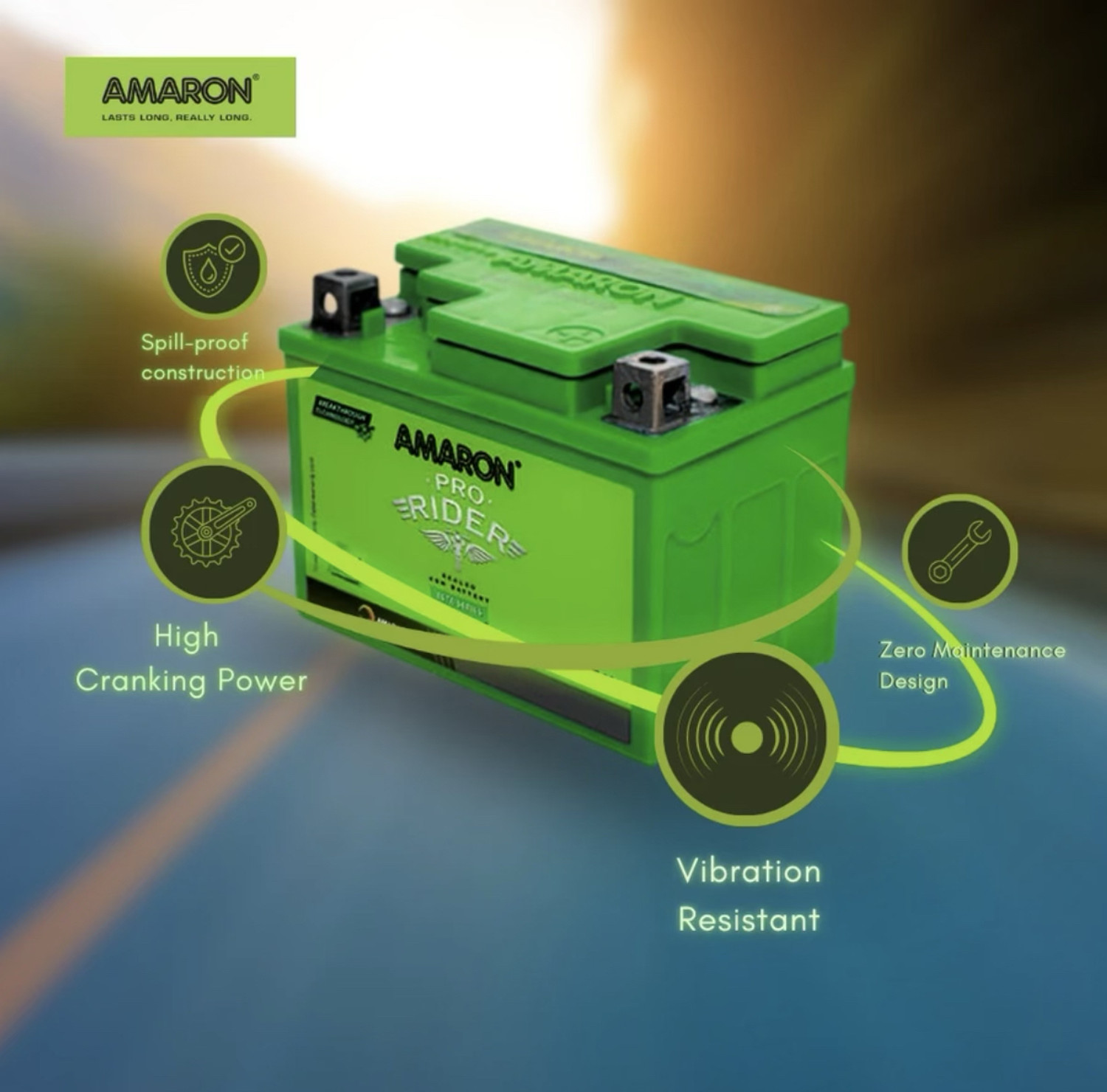 Image of amraon AP-BTZ4L 4 Ah Battery for Bike