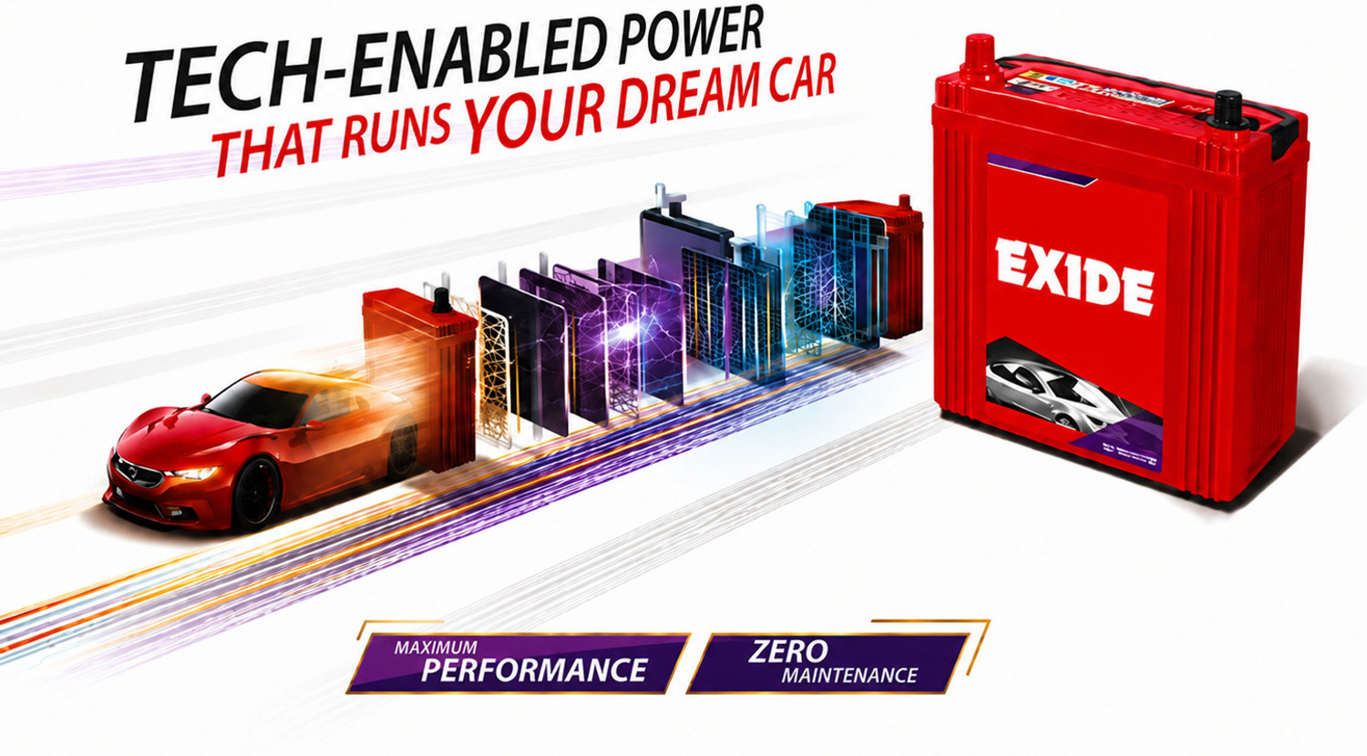 Image of EXIDE EEZY EYDIN52RMFEFB 52 Ah Battery for Car