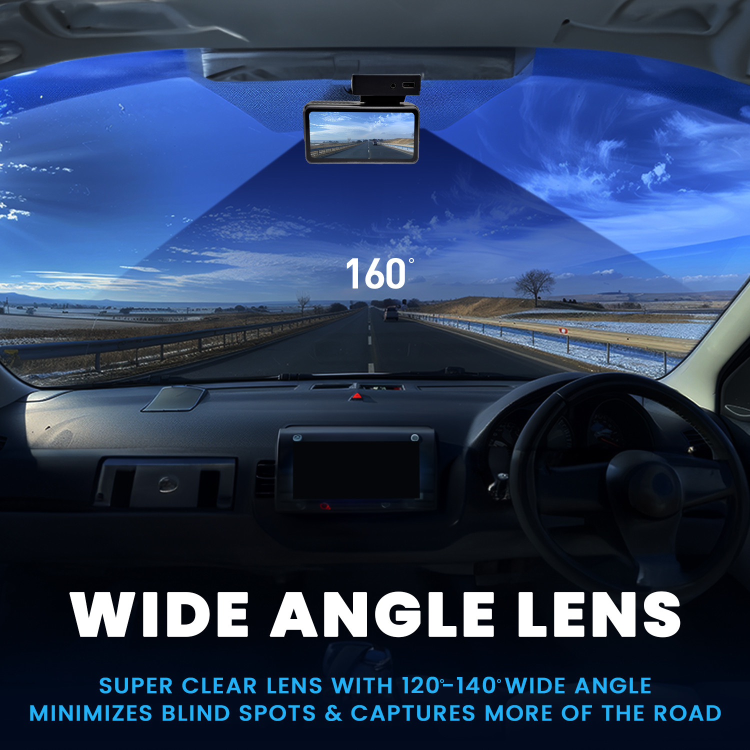 Image of UNO MINDA 2 Channel Car Dash Cam DVR | 4K Ultra HD Front + 1K Rear Recording In-car Camera System (2 Camera, 1080p)