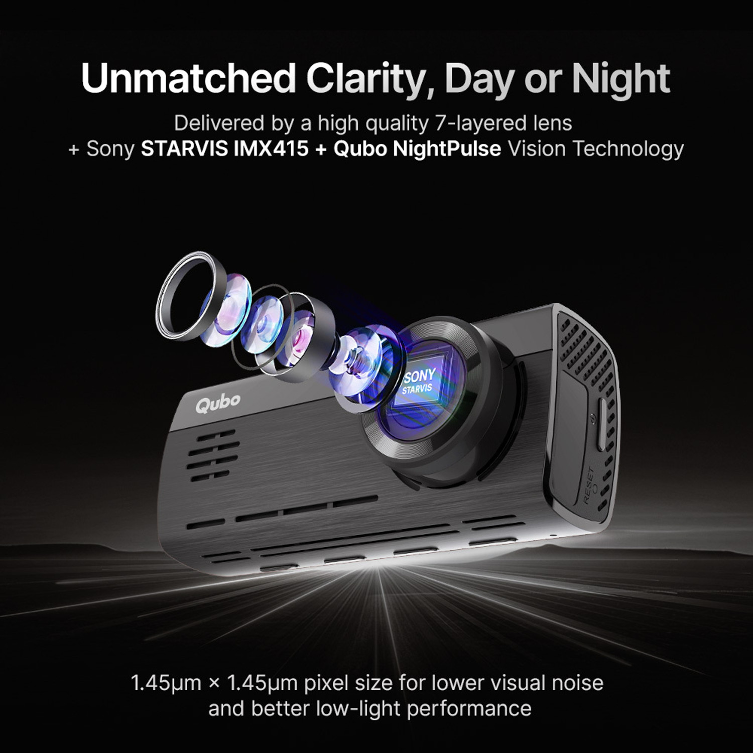 Image of Qubo Smart Dashcam Pro 4K + rear cam Dashboard Camera System (2 Camera, Front (8MP) + rear (2MP))