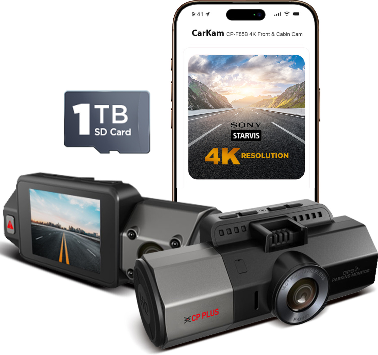 Image of Qubo Smart Dashcam Pro 4K + rear cam Dashboard Camera System (2 Camera, Front (8MP) + rear (2MP))