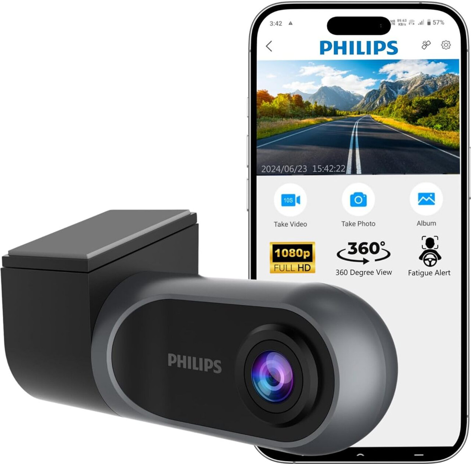 Image of JioEyeQ Dashcam (2026) with GPS|Full HD 2MP |140 Ultrawide |32GB SD|Wi-fi & Mic In-car Camera System (1 Camera, 1080p)