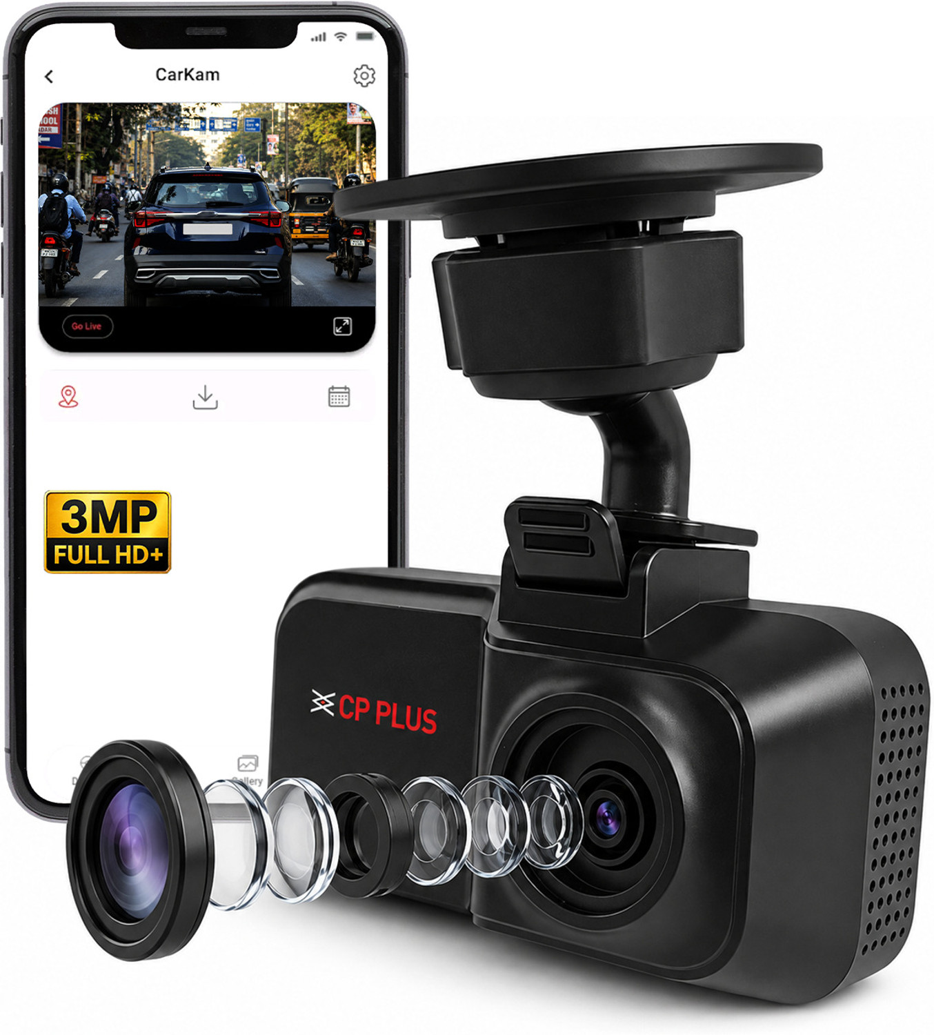 Image of UNO MINDA 2 Channel Car Dash Cam DVR | 4K Ultra HD Front + 1K Rear Recording In-car Camera System (2 Camera, 1080p)