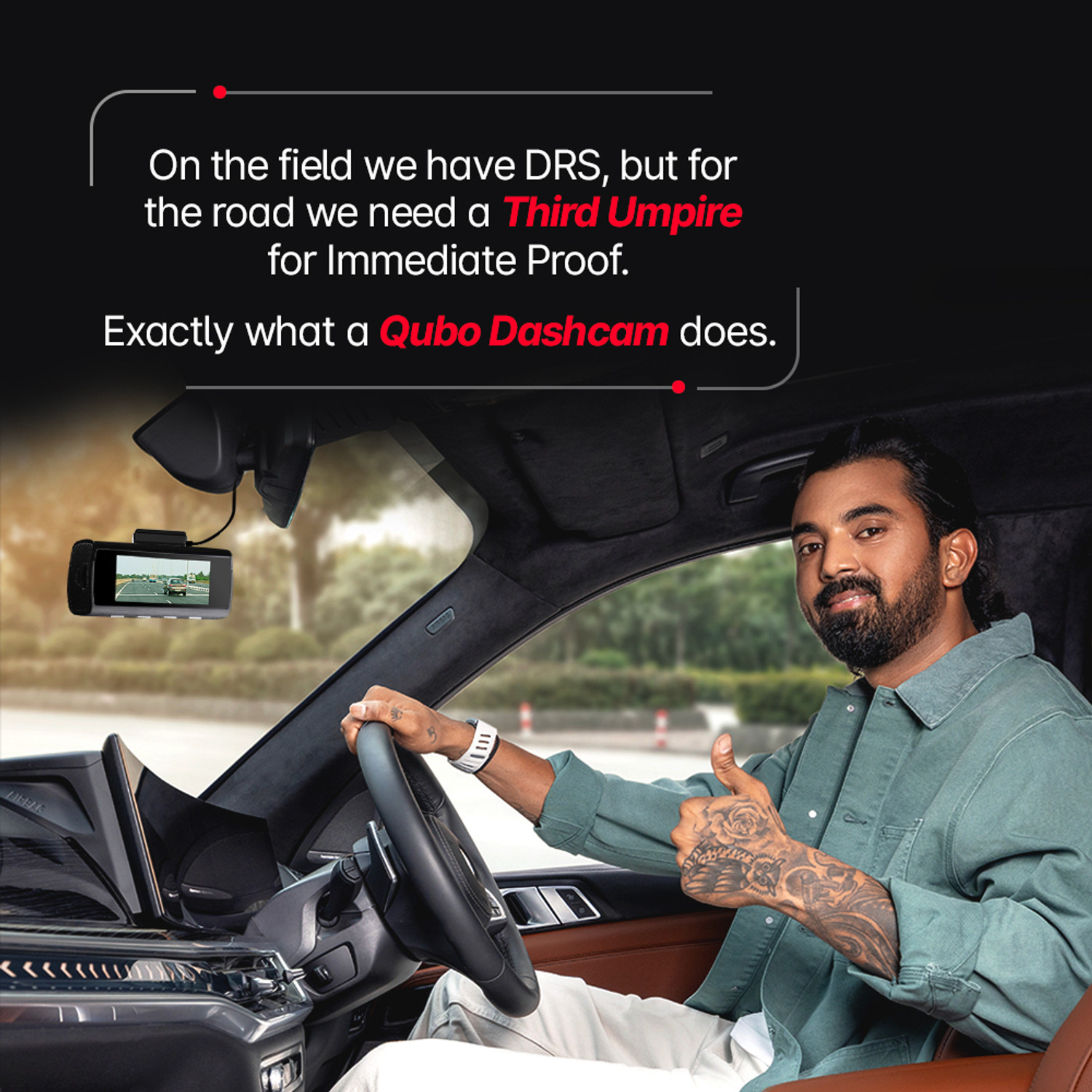 Image of Qubo Smart Dashcam Pro 4K + rear cam Dashboard Camera System (2 Camera, Front (8MP) + rear (2MP))