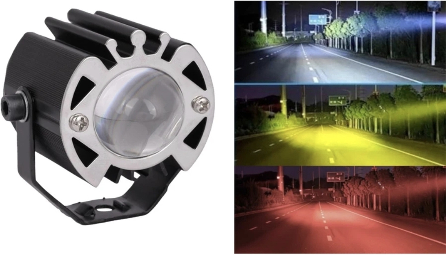 Image of automunk AM G16 Light with red devils eye Fog Lamp Car, Motorbike LED (12 V, 48 W) (Universal For Bike, Pack of 2)