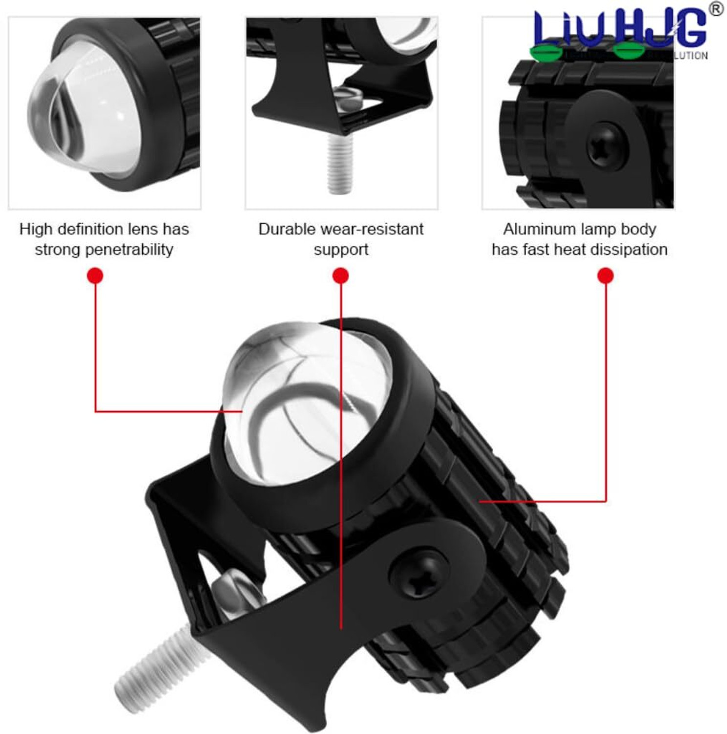 Image of Autozap LIU HJG Mini Driving Yellow White And Red Devil with Flashing Fog Lamp Motorbike, Car LED (12 V, 36 W) (Universal For Bike, Universal For Car, Pack of 3)