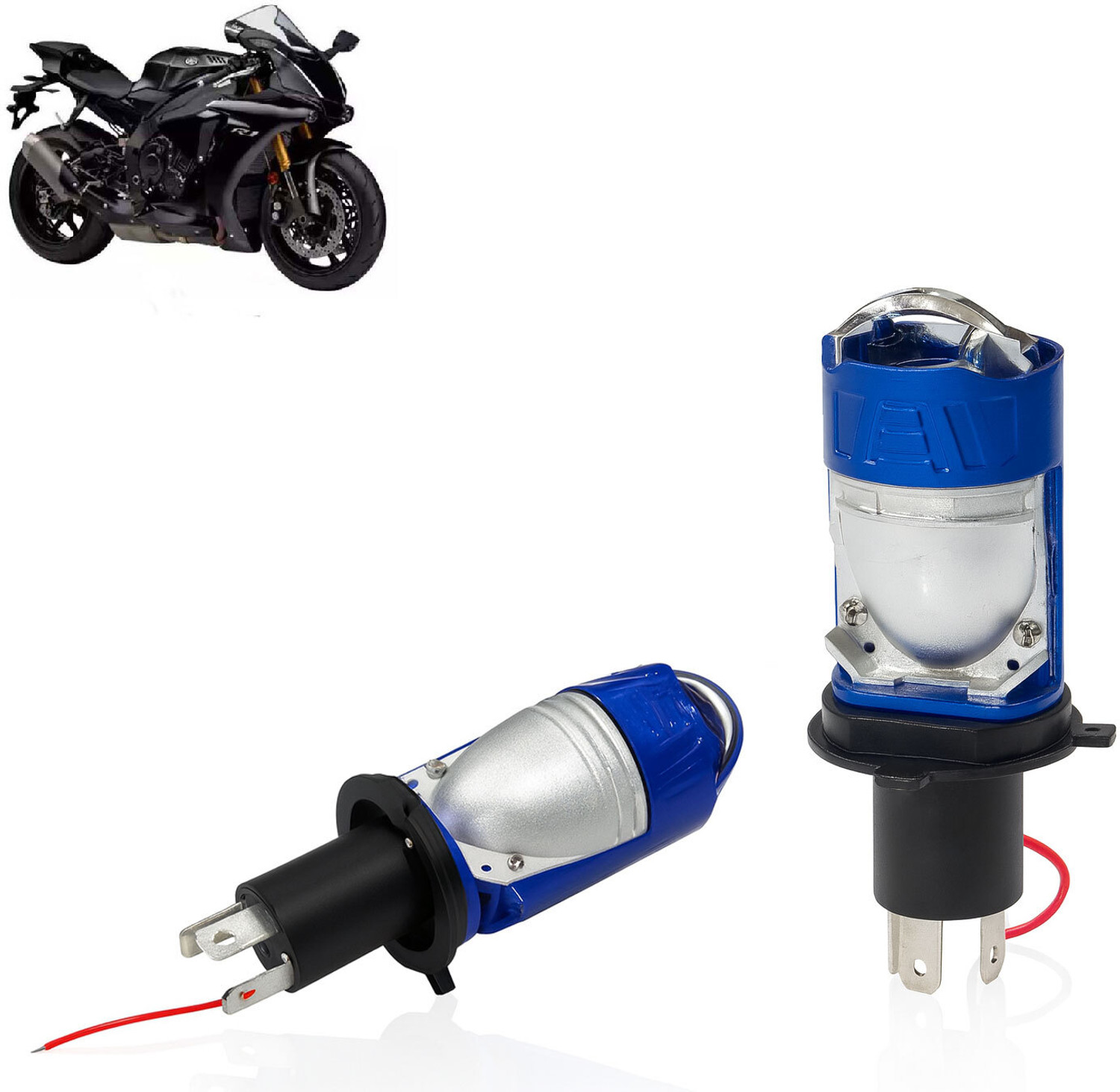 Image of BIKEBLOOM H4 led bulb projector lens for all motorbikes high /low beam(1pc) Headlight Motorbike LED (12 V, 50 W) (Universal For Bike, Pack of 1)