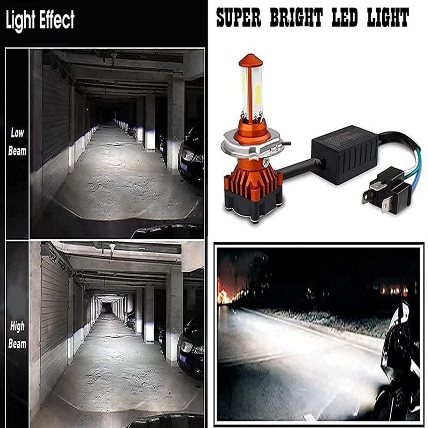 Image of CCE CYT Front DC Power Headlight Bulb Universal For All Bikes-76 Headlight Car, Motorbike LED (12 V, 48 W) (Universal For Bike, Universal For Car, Pack of 1)
