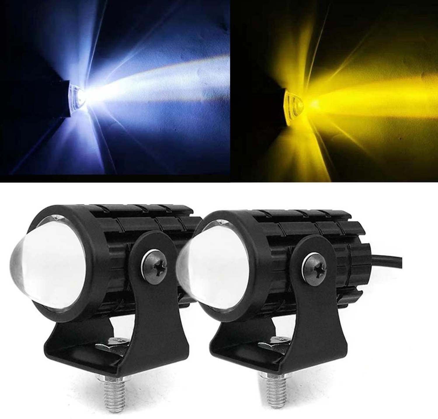 Image of automunk AM G16 Light with red devils eye Fog Lamp Car, Motorbike LED (12 V, 48 W) (Universal For Bike, Pack of 2)