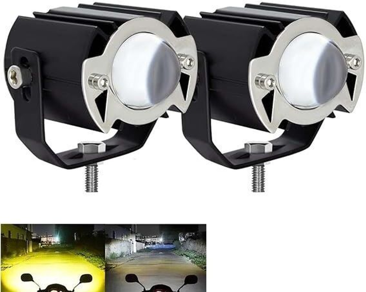 Image of BIKEBLOOM H4 led bulb projector lens for all motorbikes high /low beam(1pc) Headlight Motorbike LED (12 V, 50 W) (Universal For Bike, Pack of 1)