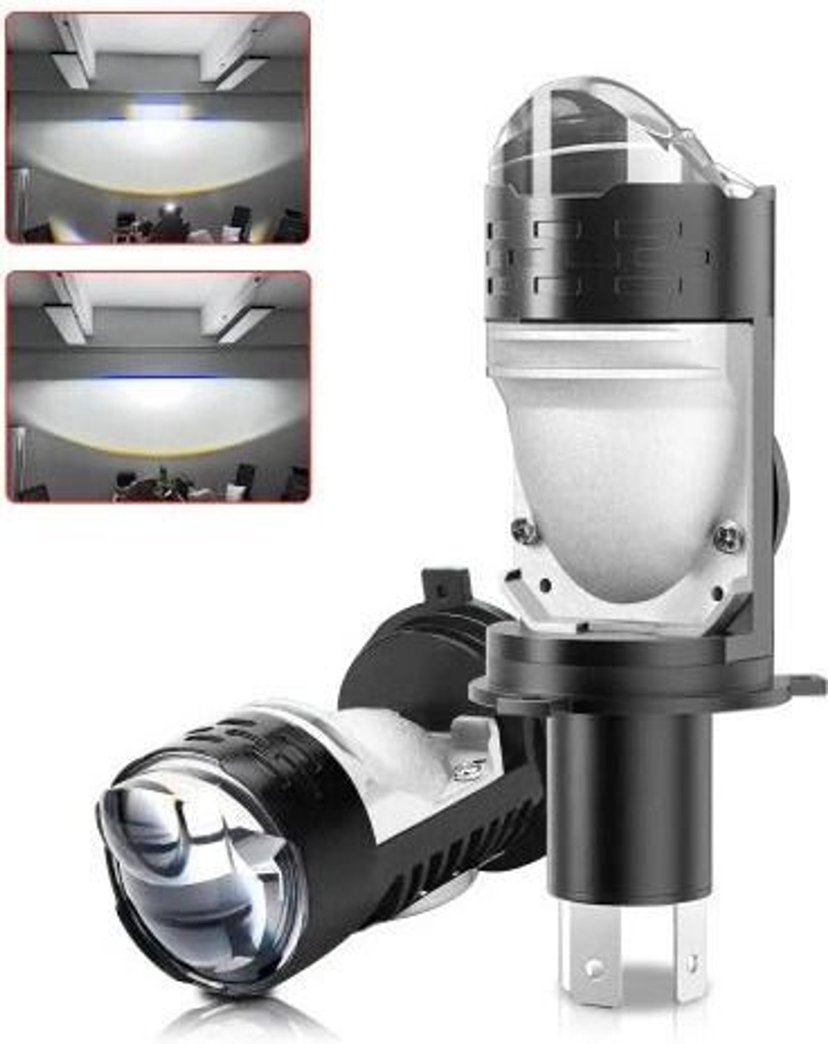 Image of BIKEBLOOM H4 led bulb projector lens for all motorbikes high /low beam(1pc) Headlight Motorbike LED (12 V, 50 W) (Universal For Bike, Pack of 1)