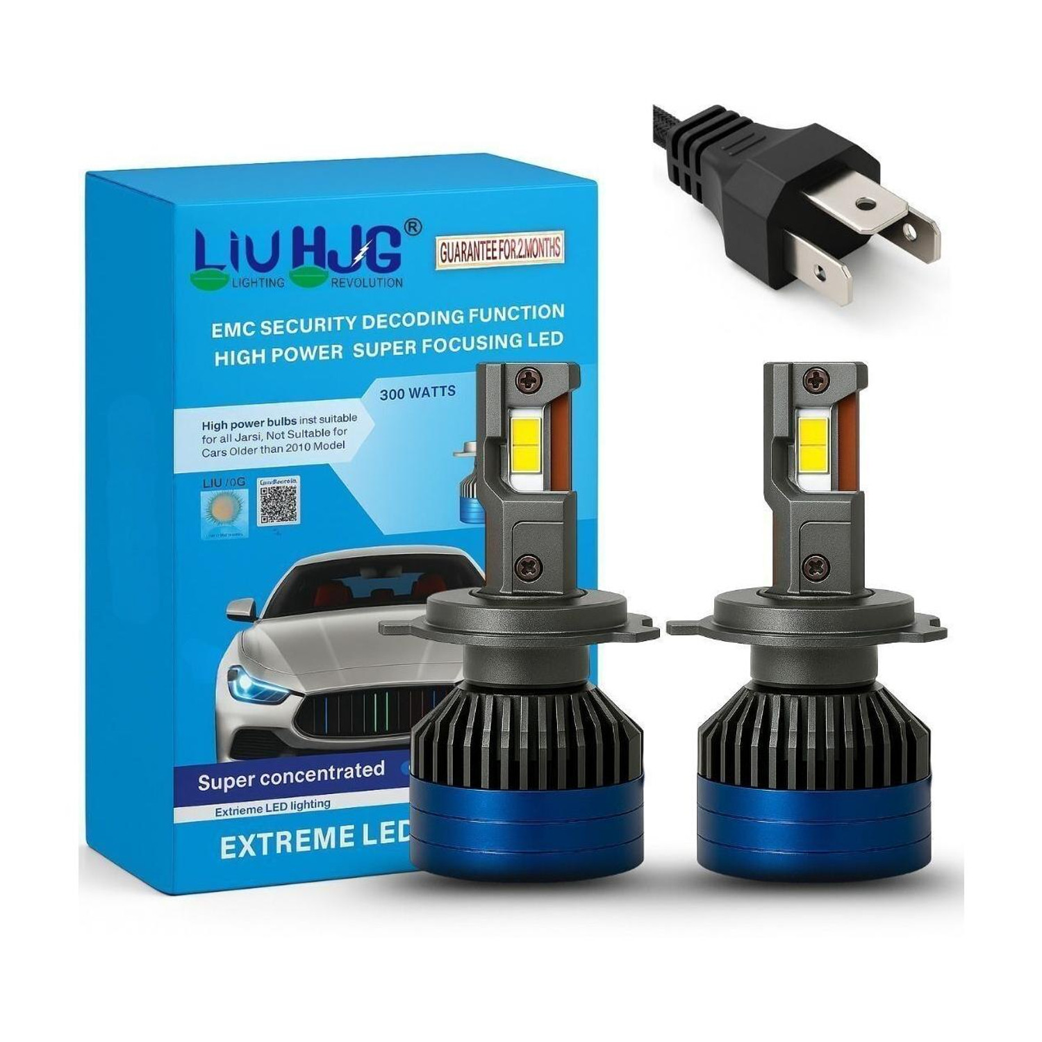 LIU HJG 300W H4 White Headlight Bulb - Image 1