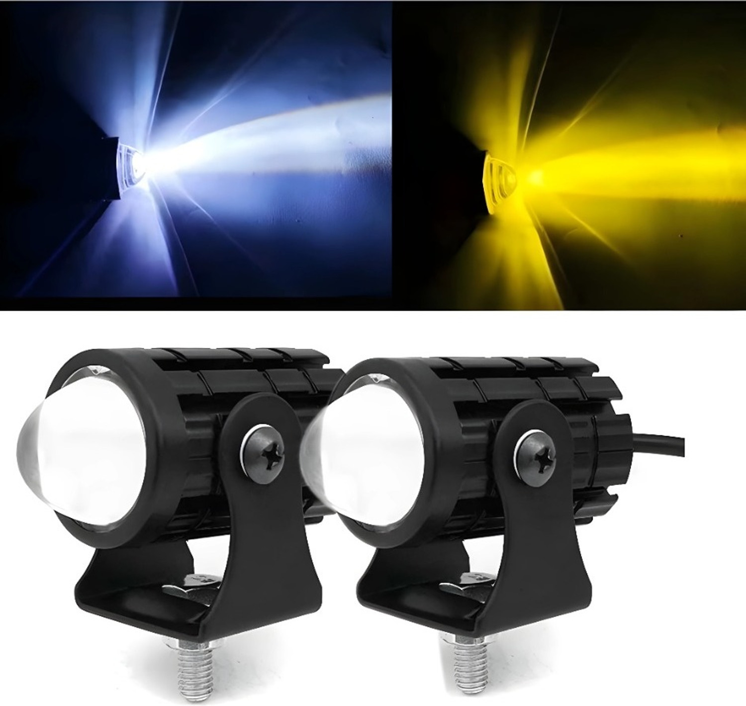 Image of automunk AM G16 Light with red devils eye Fog Lamp Car, Motorbike LED (12 V, 48 W) (Universal For Bike, Pack of 2)