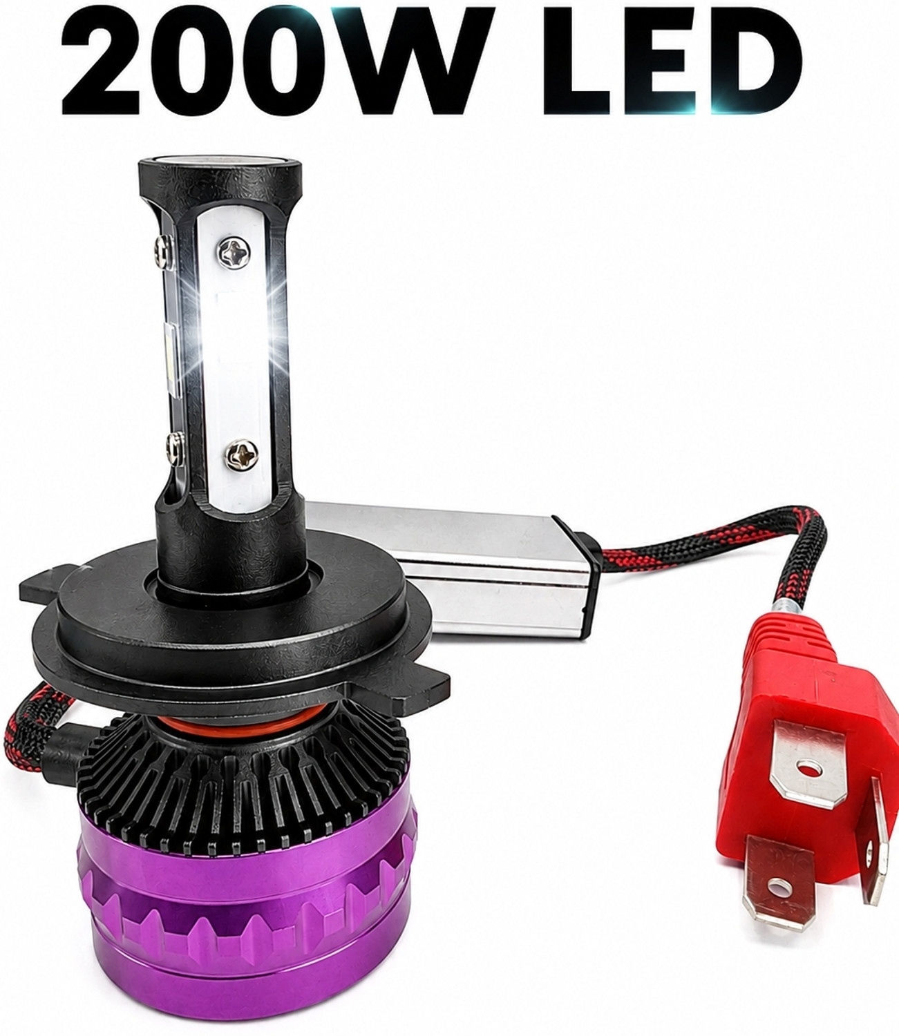 Anaisha Enterprises 200W h4 socket led bulb for headdlight led bulb white colour(1pc)Motorbikes Headlight Car, Motorbike LED (12 V, 200 W) (Universal For Bike, Pack of 1) - Image 1