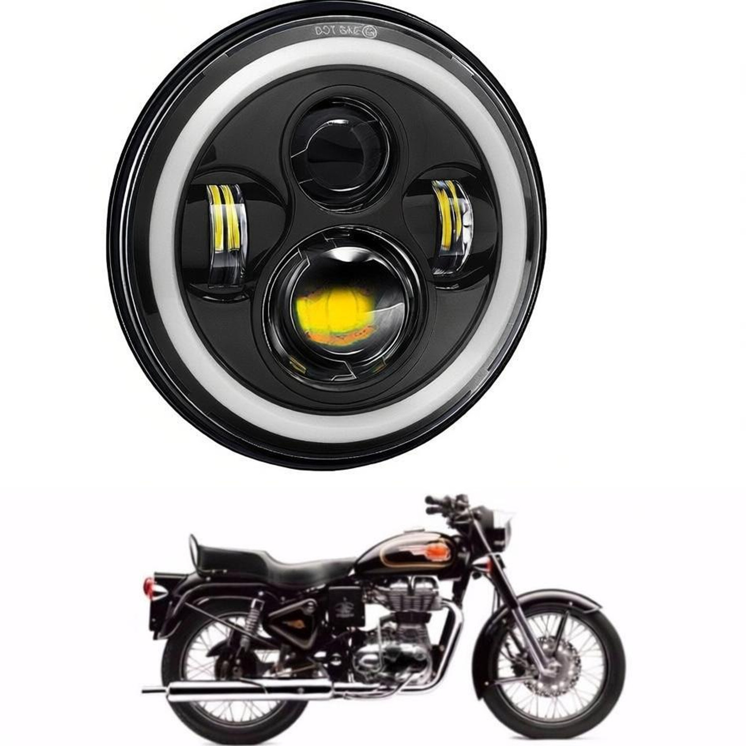 AUTOGARH 7 Inch LED Headlight for Royal Enfield Bullet 500 - Image 4