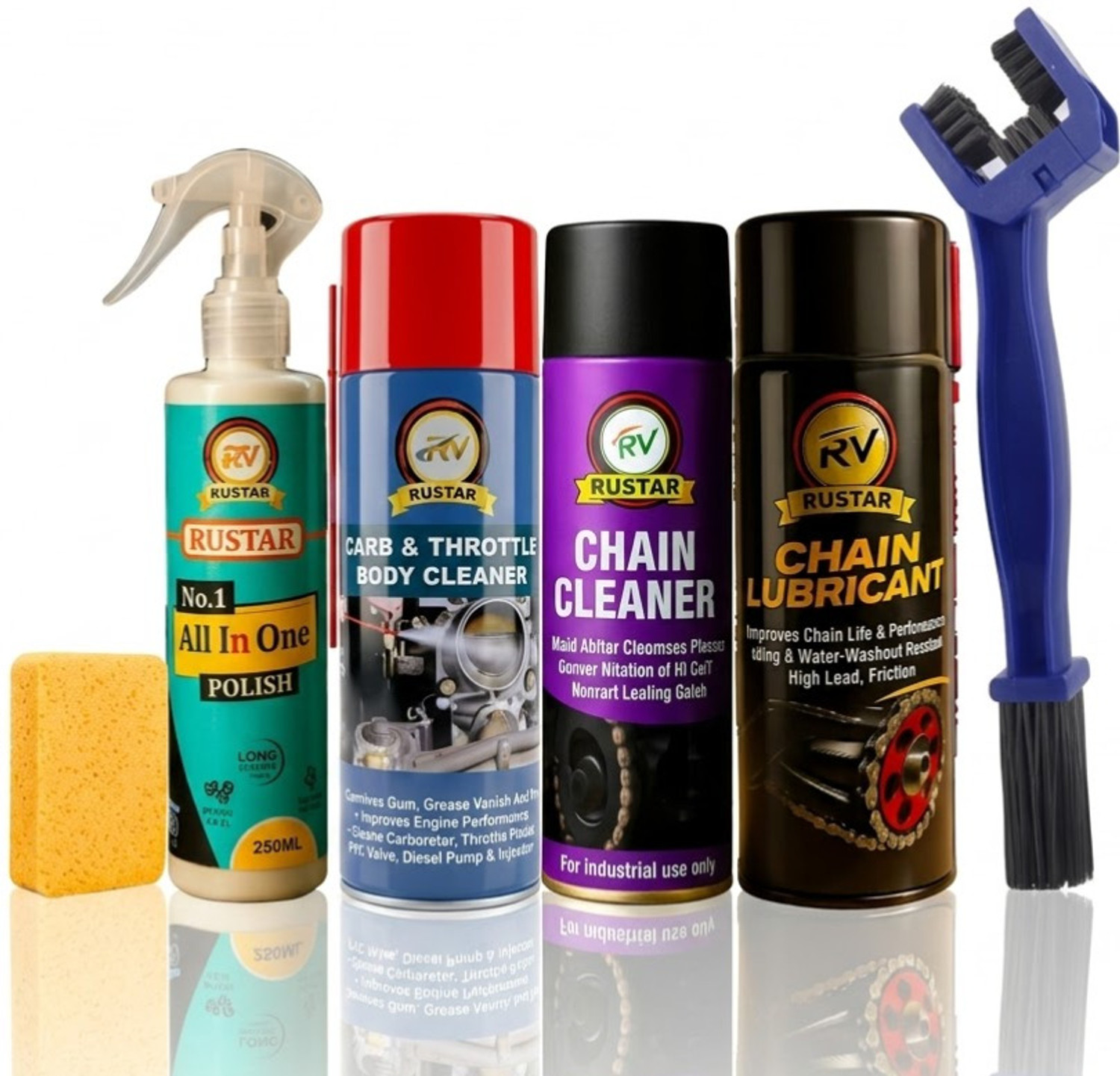 RUSTAR Chain Lube, Cleaner, Polish, Throttle Body Cleaner Combo - Image 6