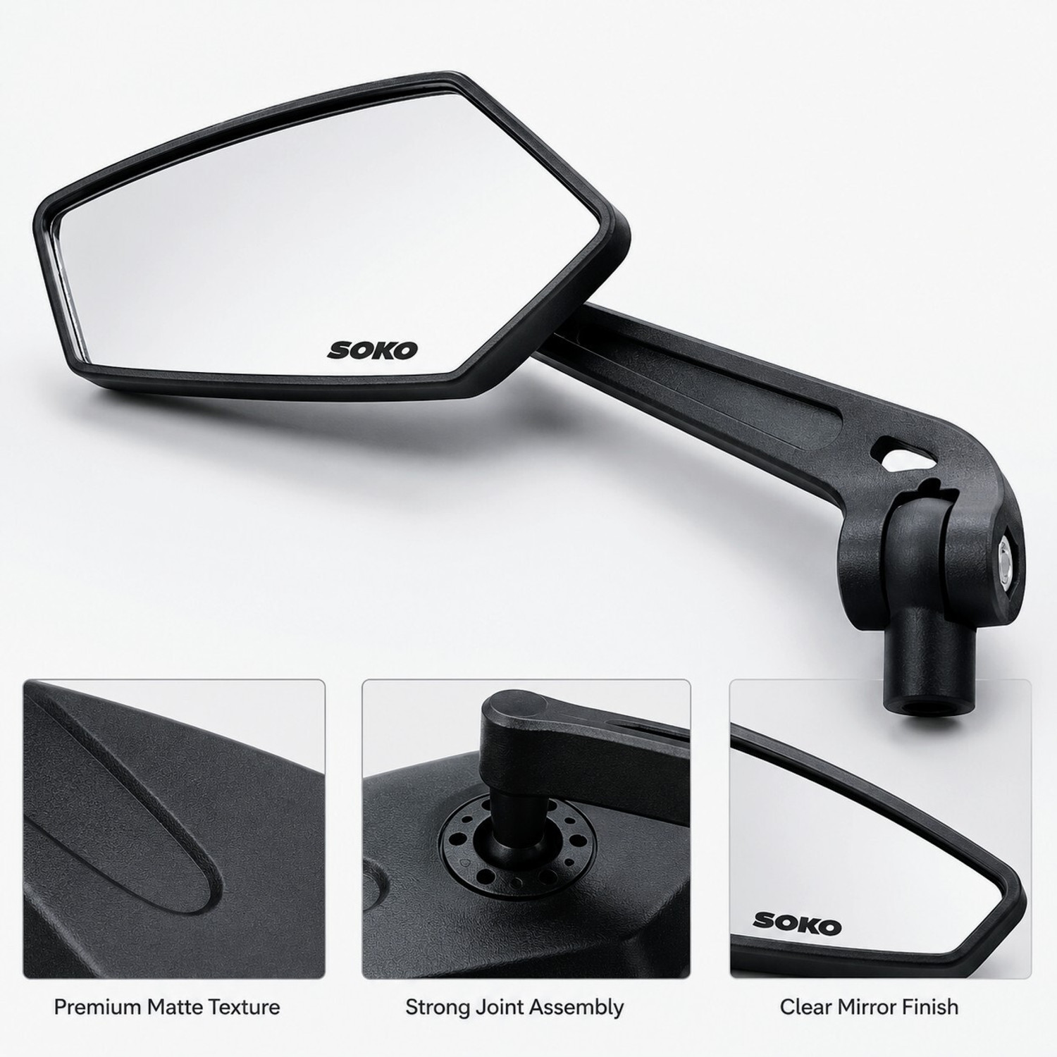 Image of TA Manual Blind Spot Mirror, Driver Side, Dual Mirror, Rear View Mirror For Universal For Bike, TVS, Honda, Hero, Bajaj Universal For Bike (Left, Right)