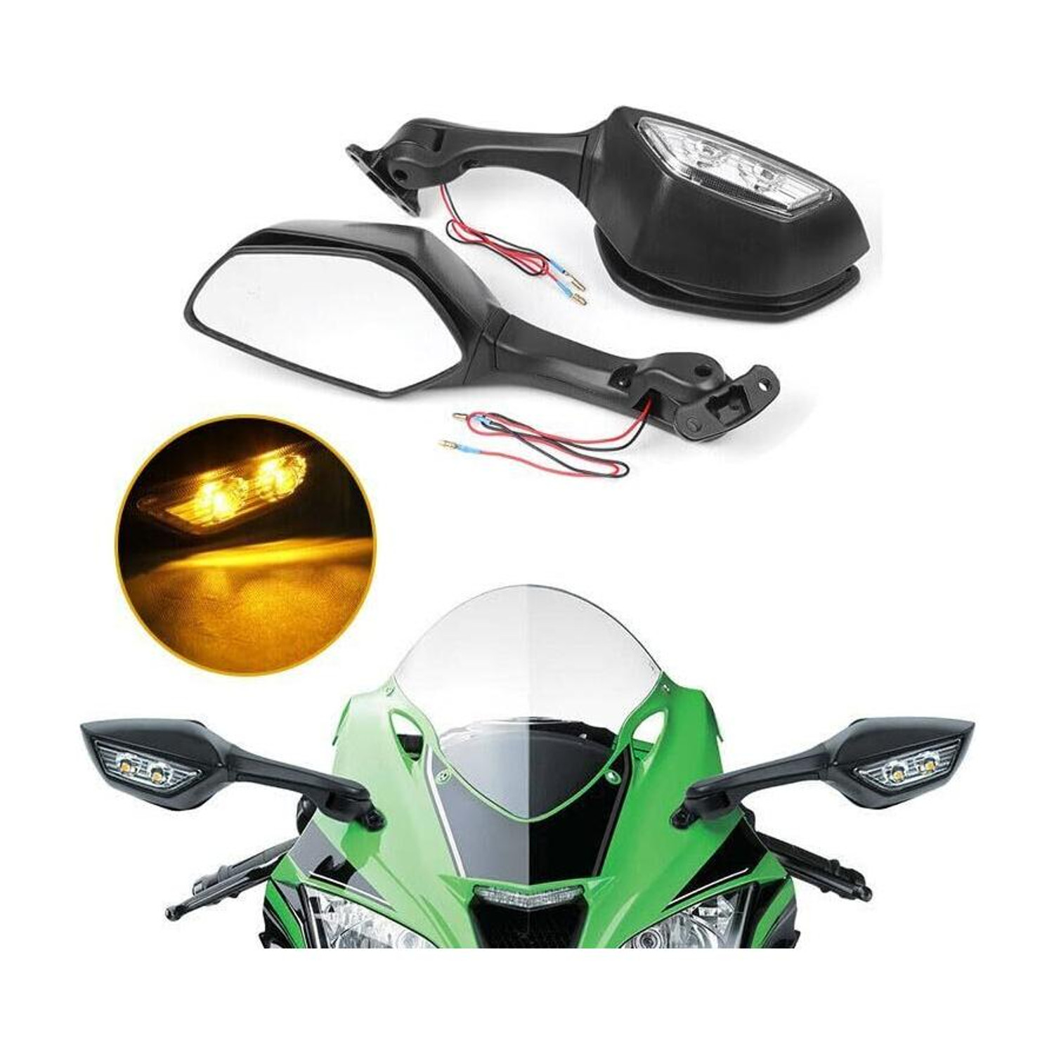RACER'S EDGE Manual Rear View Mirror For Yamaha, KTM, TVS, Suzuki, - Image 1