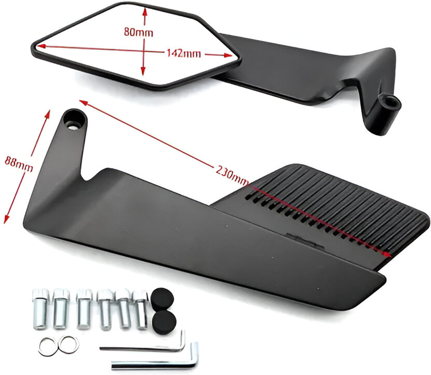 Image of AutoHulk Manual Rear View Mirror For KTM, Hero, Honda, BMW, Royal Enfield, Suzuki, TVS Appache RTR 160, Splendor Pro, Pulsar 150, Duke 200, MT-15, R15, FZ-X, Universal For Bike (Left, Right)