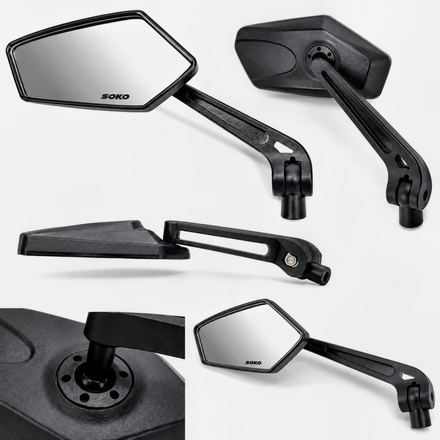 Image of TA Manual Blind Spot Mirror, Driver Side, Dual Mirror, Rear View Mirror For Universal For Bike, TVS, Honda, Hero, Bajaj Universal For Bike (Left, Right)