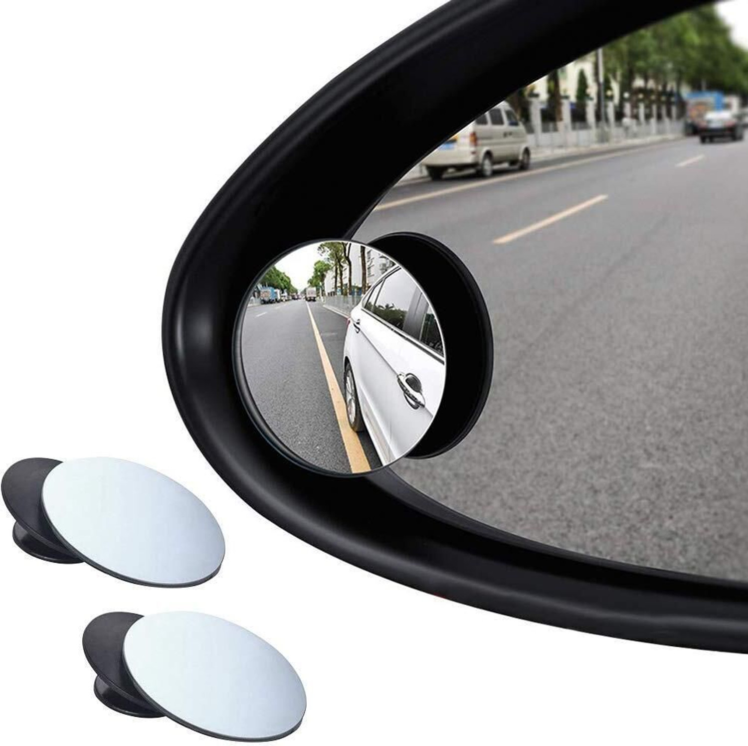 Image of TA Manual Blind Spot Mirror, Driver Side, Dual Mirror, Rear View Mirror For Universal For Bike, TVS, Honda, Hero, Bajaj Universal For Bike (Left, Right)
